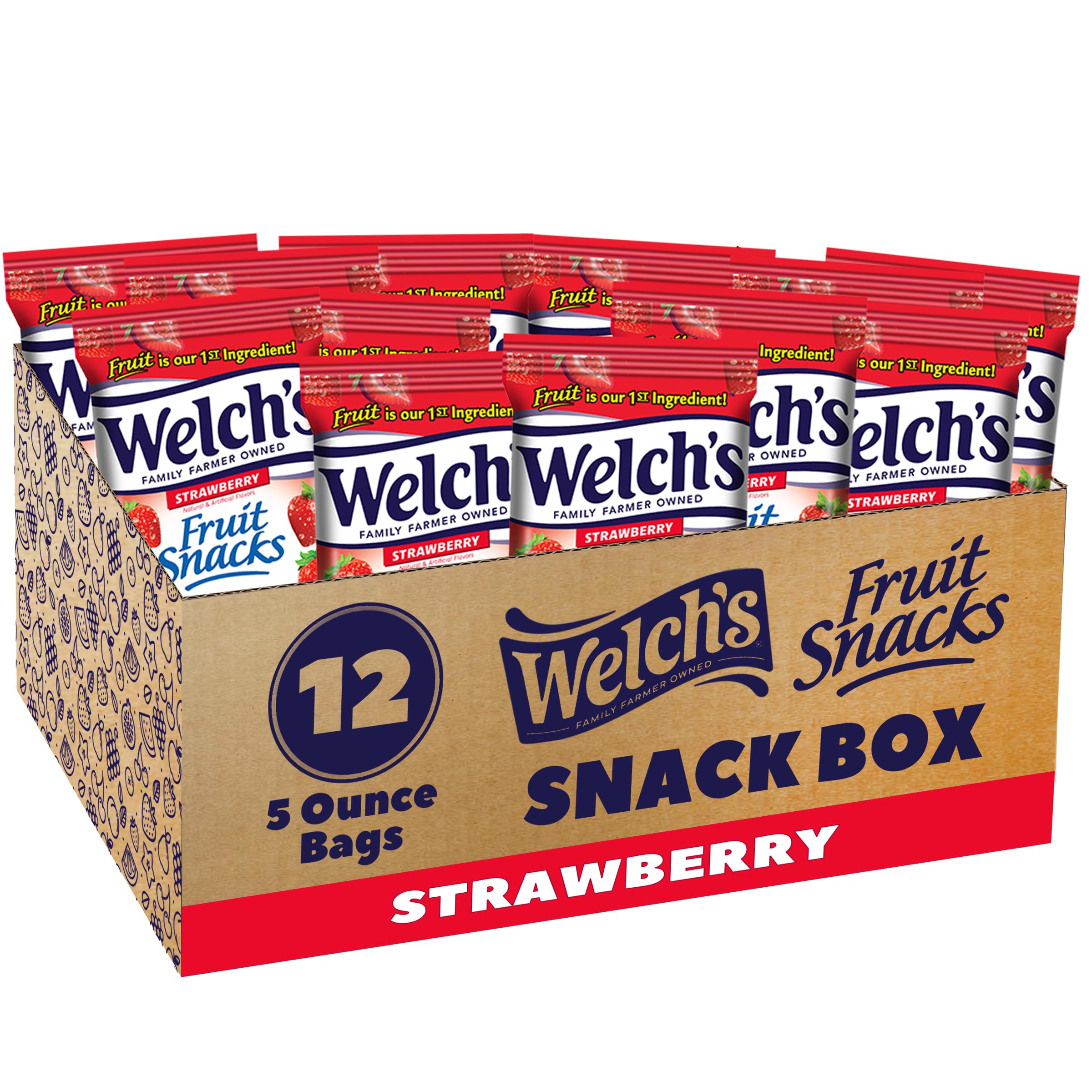 Welch'sStrawberry Fruit Snacks, 5-Ounce (Pack Of 12)