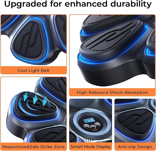 Miniatura 4 de changenow Máquina de boxeo musical para adultos, máquina de entrenamiento de boxeo inteligente Bluetooth, entrenamiento de perforación de pared para