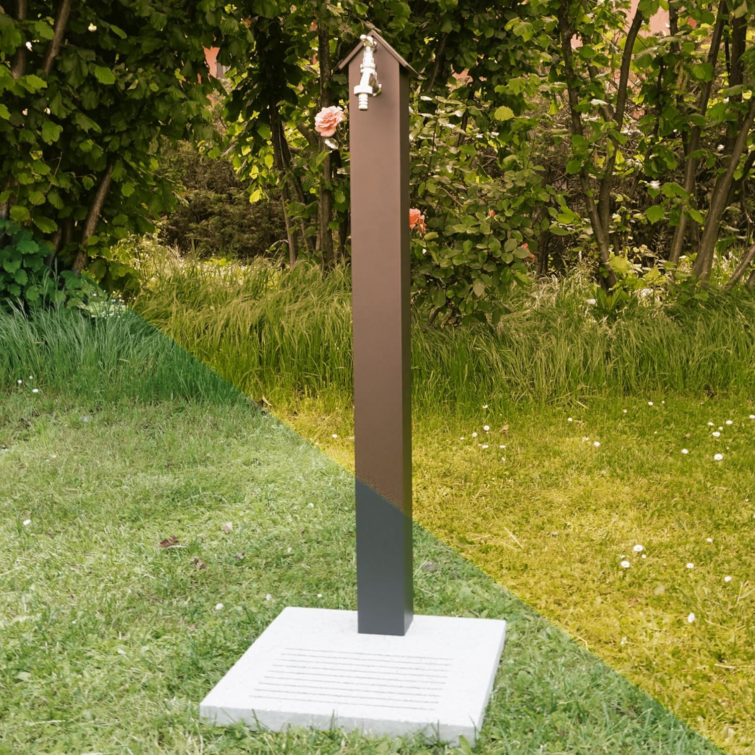 Fontana da Giardino Emilia in Alluminio, Nero Antracite, Made in Italy