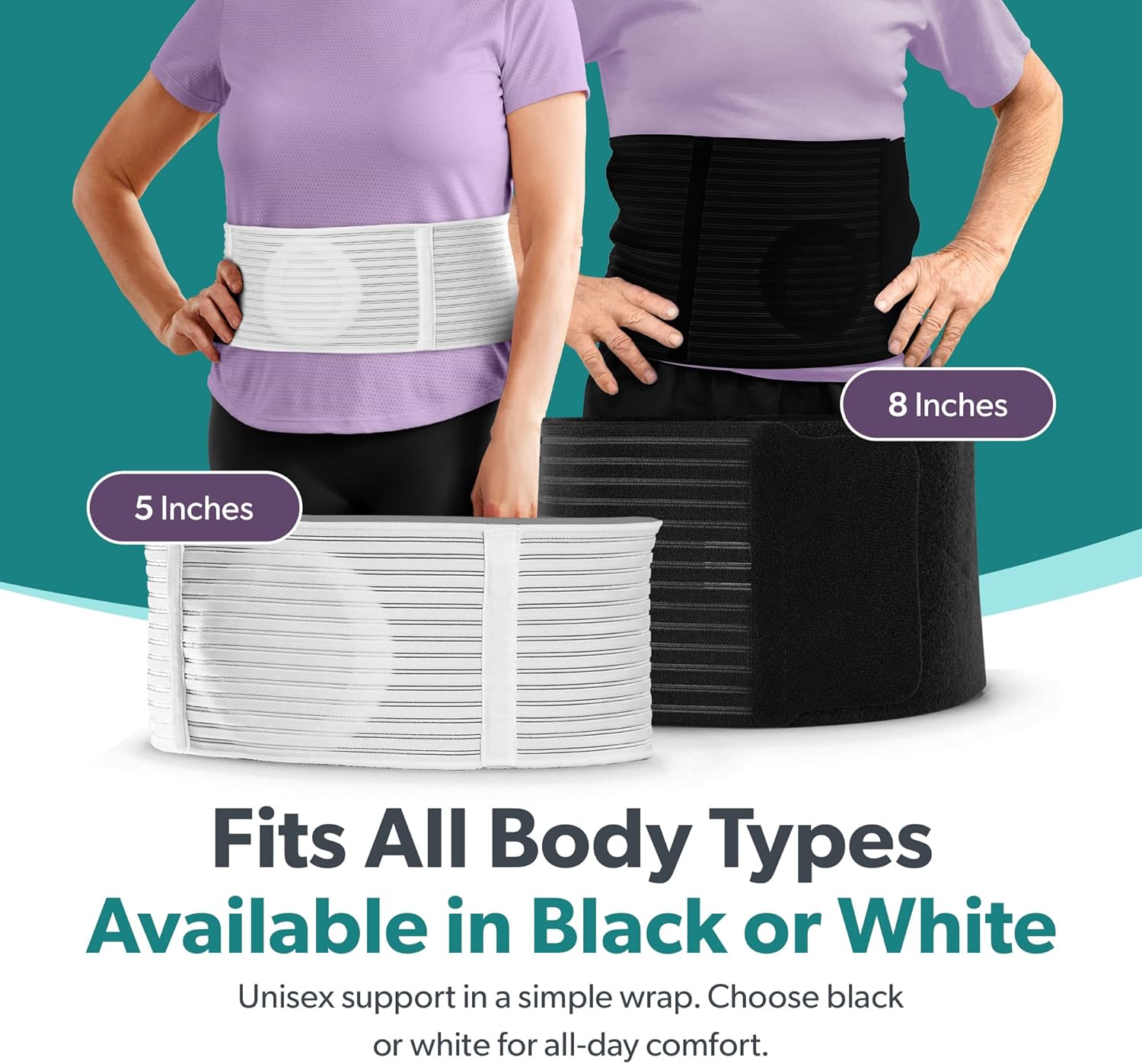 BraceAbility Umbilical Hernia Belt - Abdominal Binder Truss with Compression Pad for Belly Button, Navel, Ventral, Epigastric, Hiatal Hernia Relief, Support Brace for Men or Women (L/XL 5" Black)