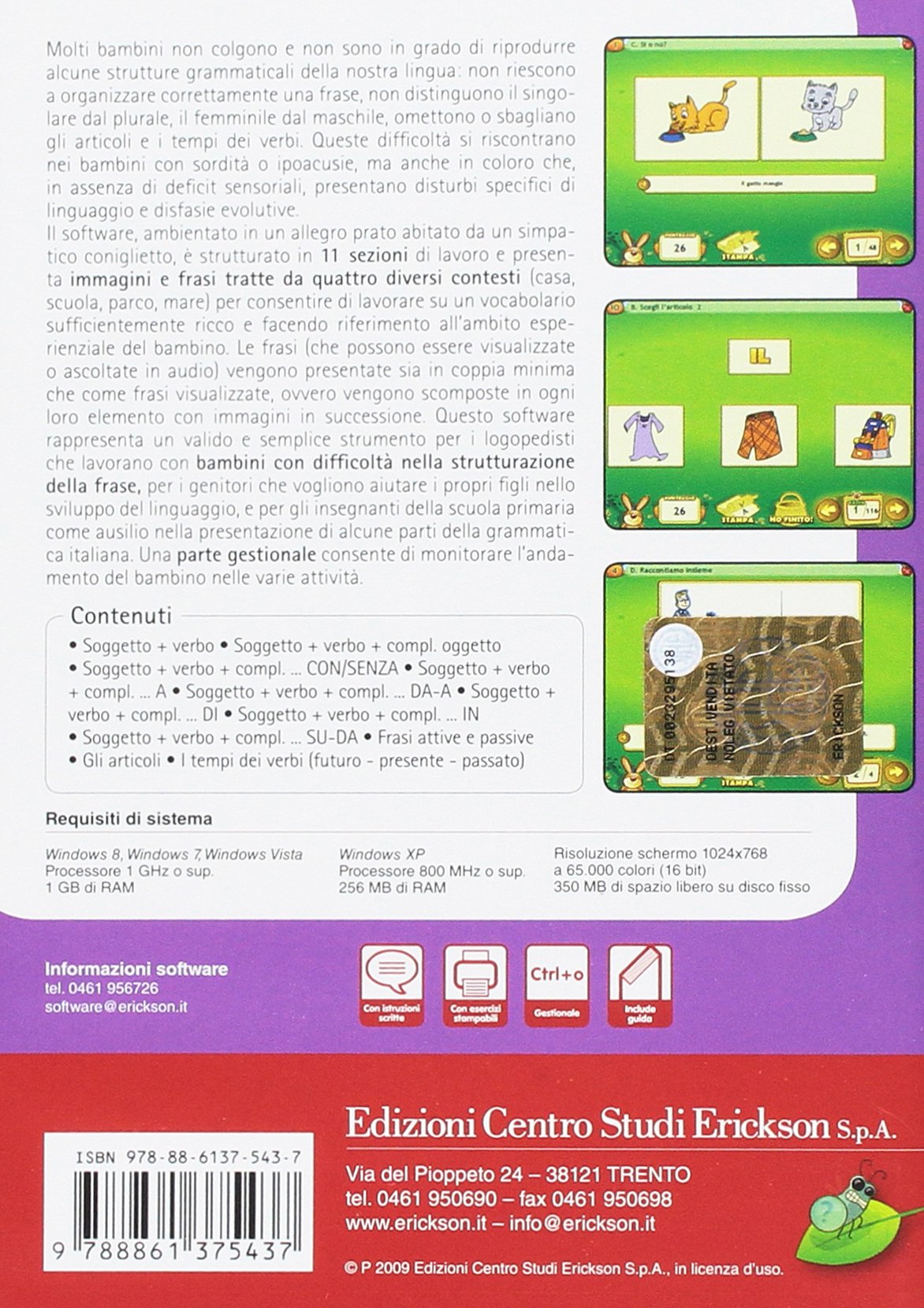 Prevenzione e recupero delle difficoltà morfosintattiche. Attività per la riabilitazione del liguaggio. CD-ROM