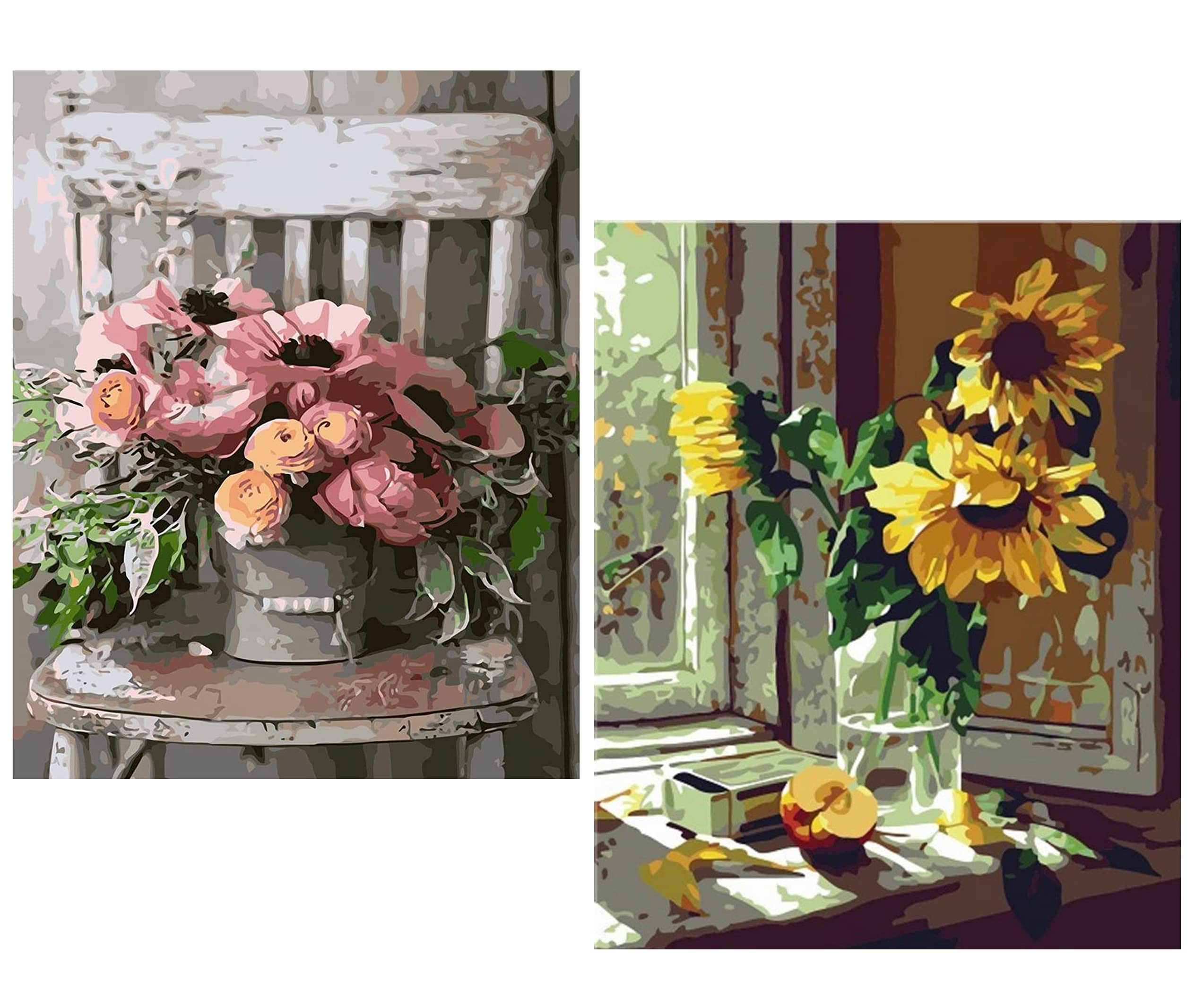 Amazon.com: 2 Pack Paint by Numbers for Adults,Flowers Easy Paint by Numbers  for Beginner, DIY Acrylic Painting Kits Hobbies for Adult Crafts Women on  Canvas Oil 12x16 Inch : Everything Else