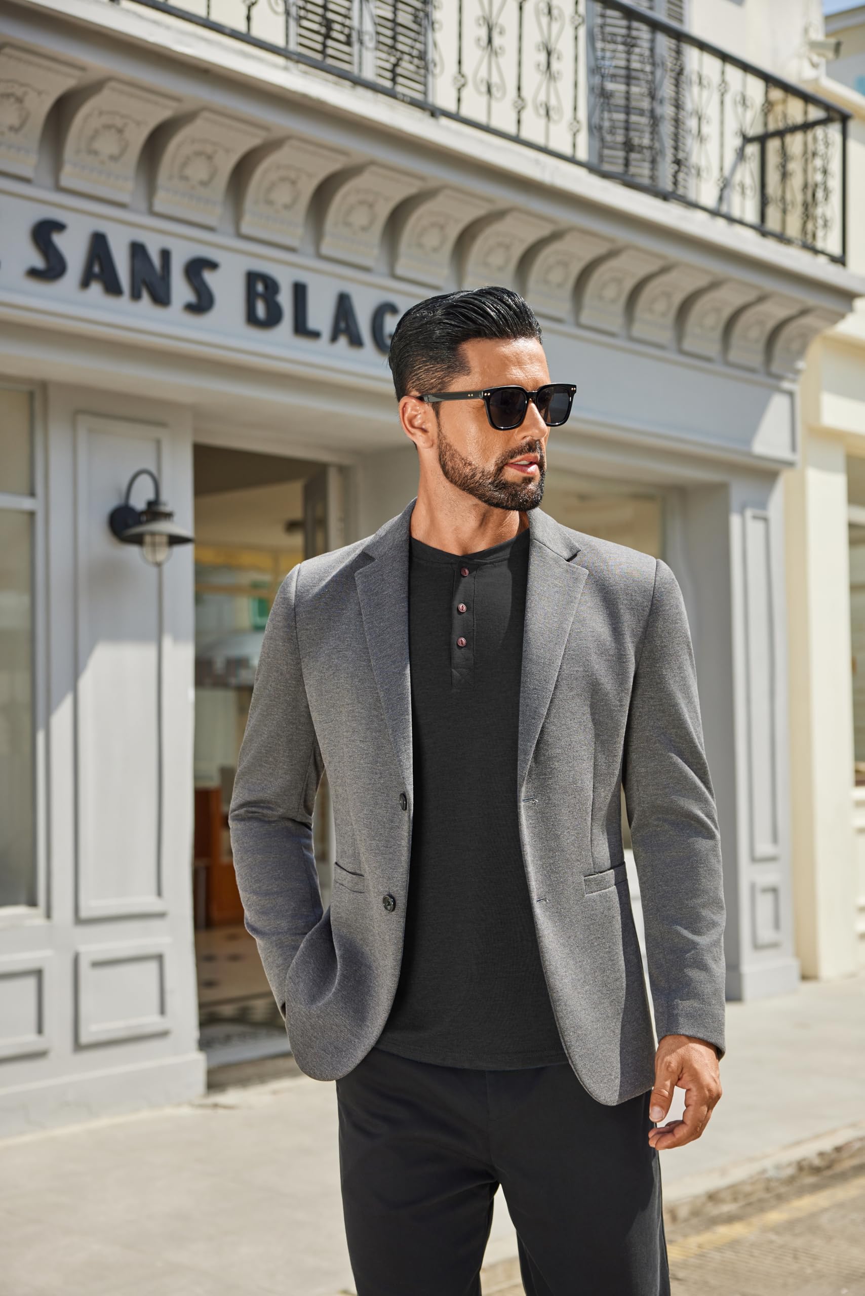 COOFANDY Henley, camicia da uomo a maniche lunghe, casual, con bottoni, alla moda, leggera
