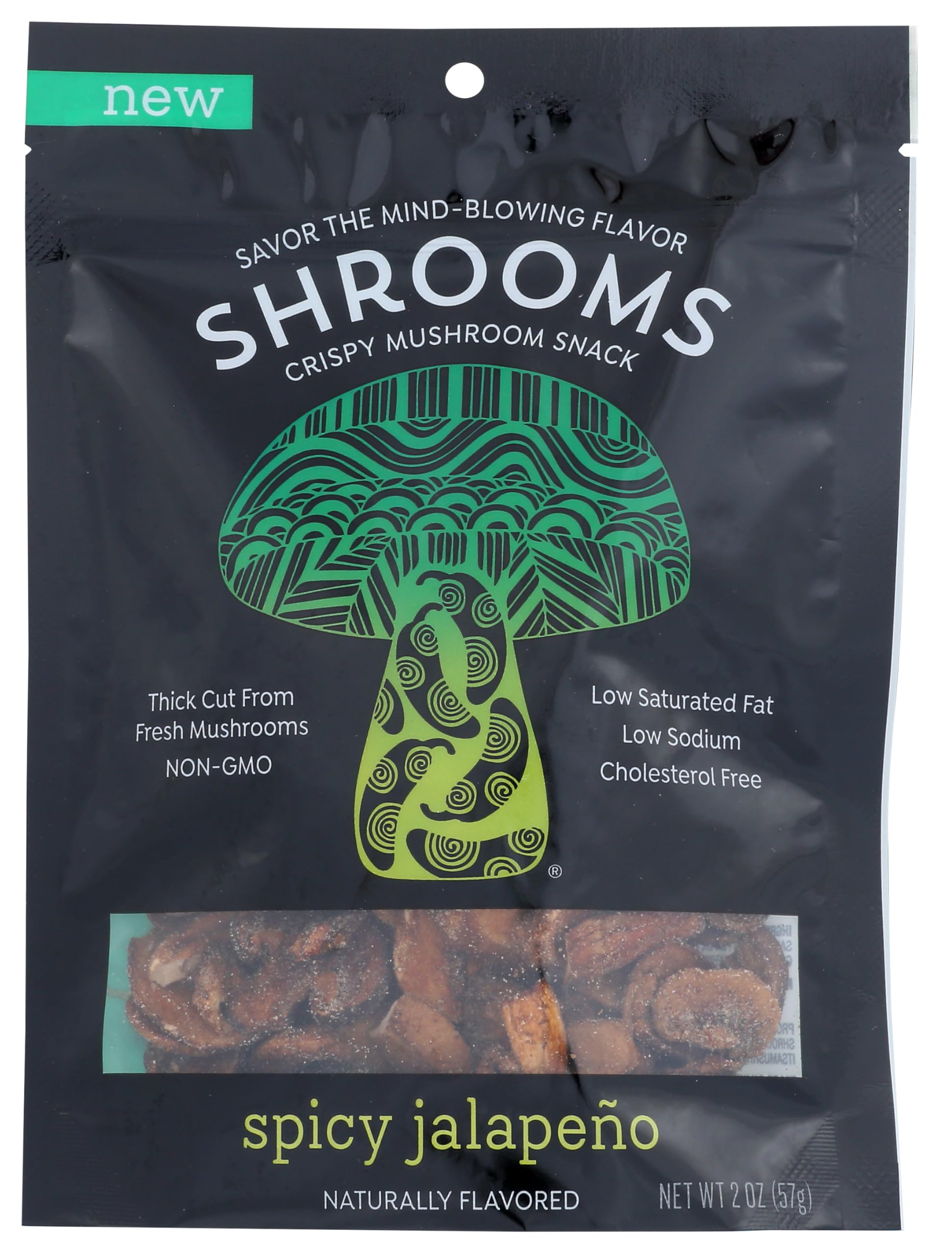 Shrooms Crispy Mushroom Snack, Spicy Jalapeno, 2 oz