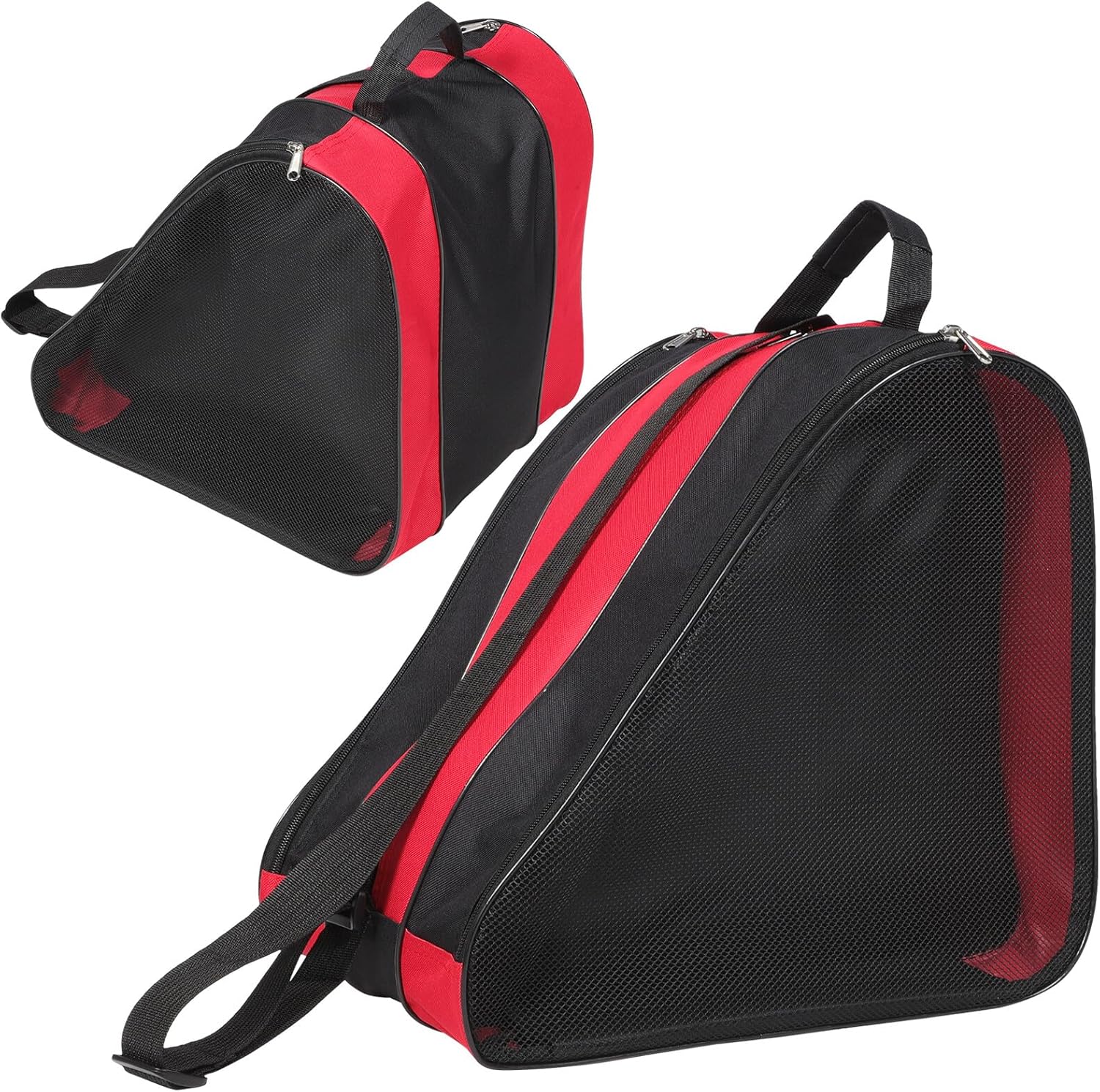 2Pcs Portable Roller Skate Shoe Pouch Breathable Storage Bag for Ice Skates Zipper Closure Convenient Carry for Men Women and Adults