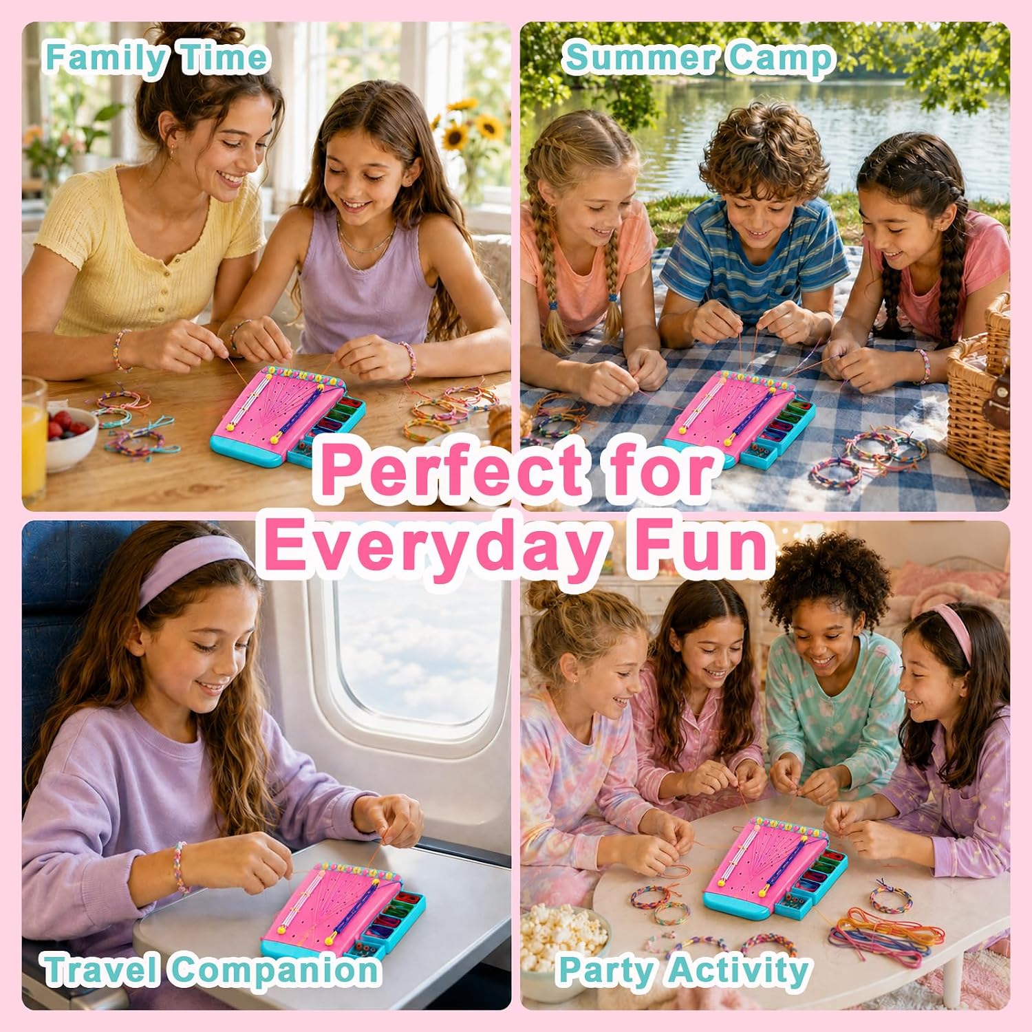 Veloorial Friendship Bracelet Making Kit for Girls Ages 6-12, Loom Board