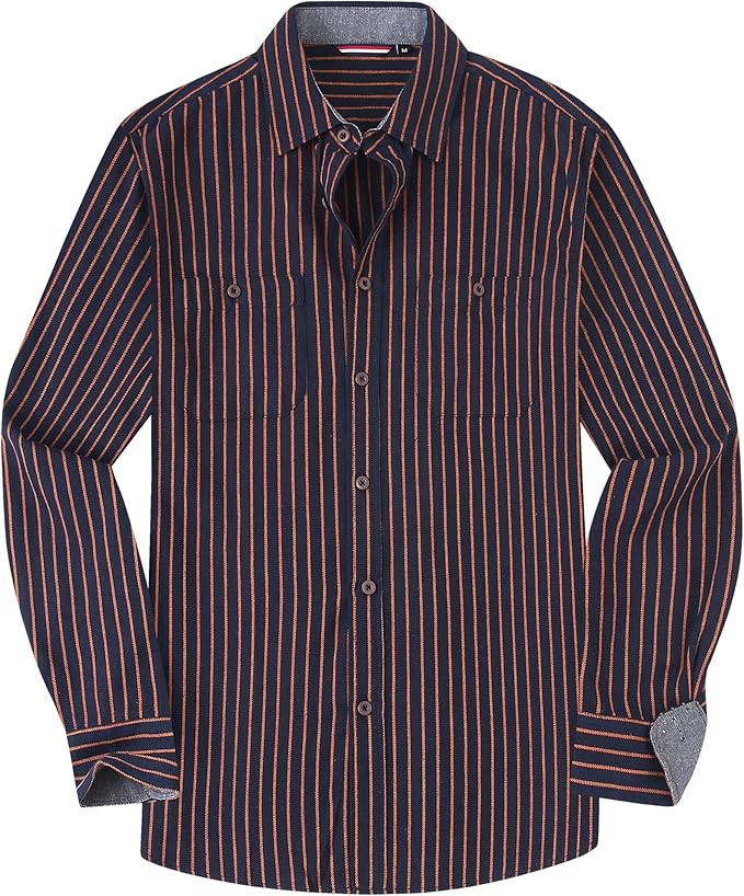 Alex Vando Mens Button Down Shirts Regular Fit Long Sleeve Casual Plaid Flannel Shirt