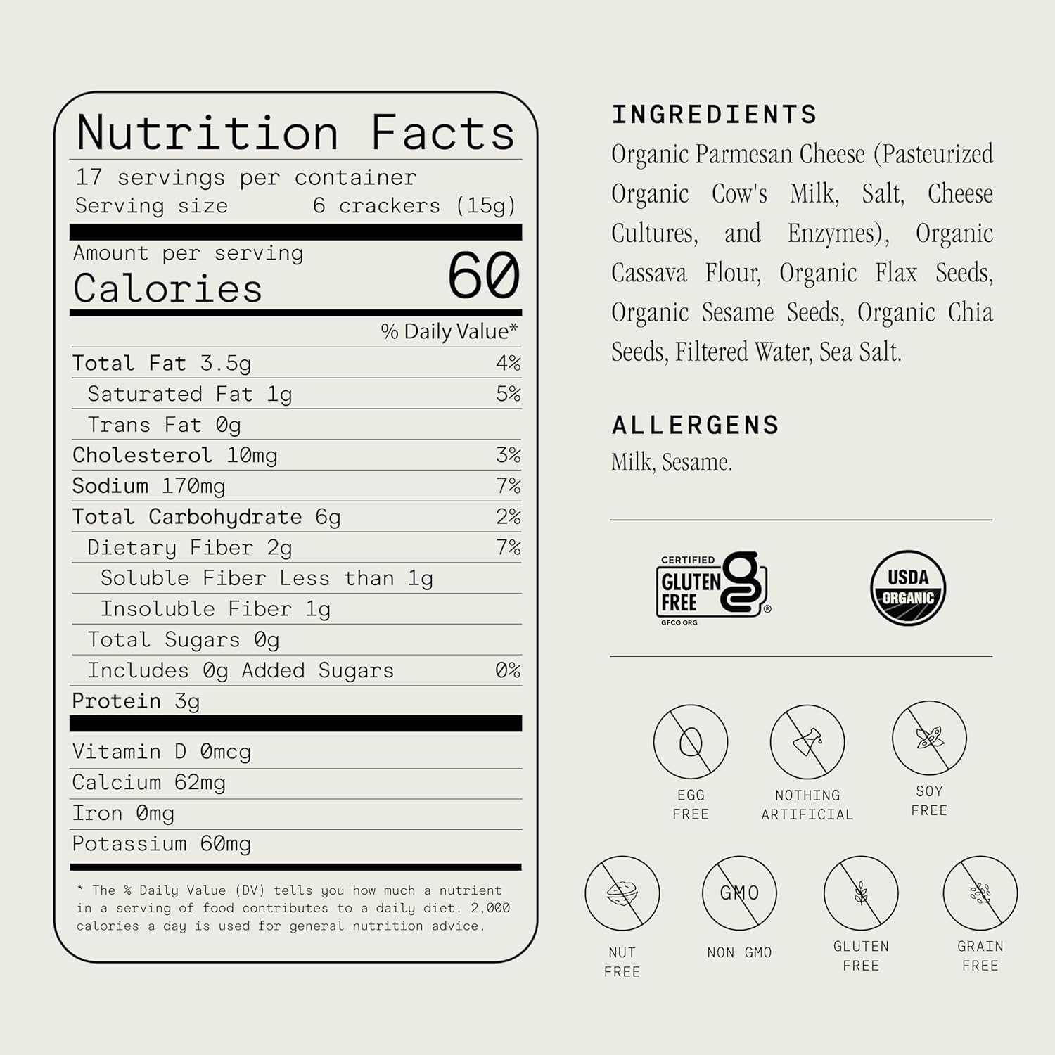 Julian Bakery® Organic Primal Thin® Crackers | Parmesan | USDA Organic | Gluten-Free | Grain-Free | GMO Free | Low Carb (2)