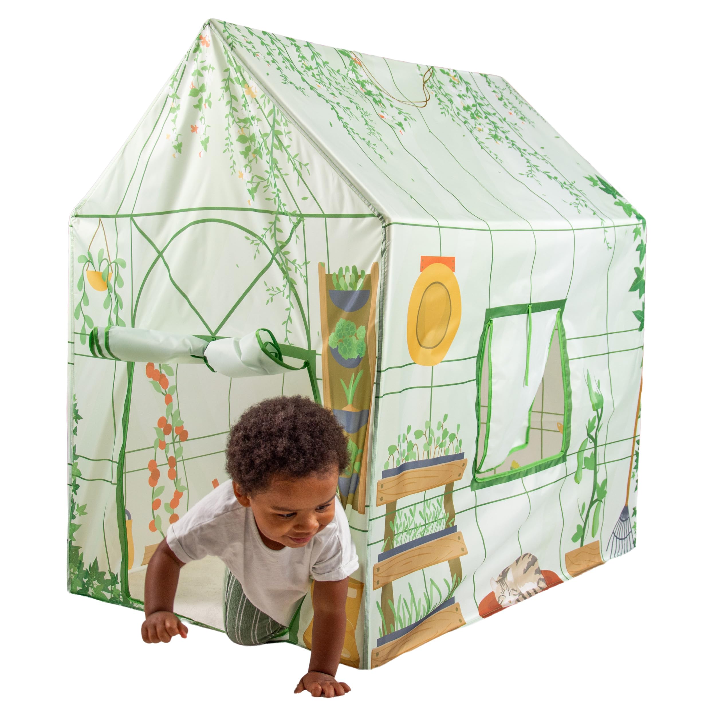 Mookie Activo Greenhouse Play Tent Indoor Outdoor Kids Playhouse Garden Role Play Tent with Roll Up Doors and Windows Storage Bag Easy Assembly Ages 12+ Months โ image 1