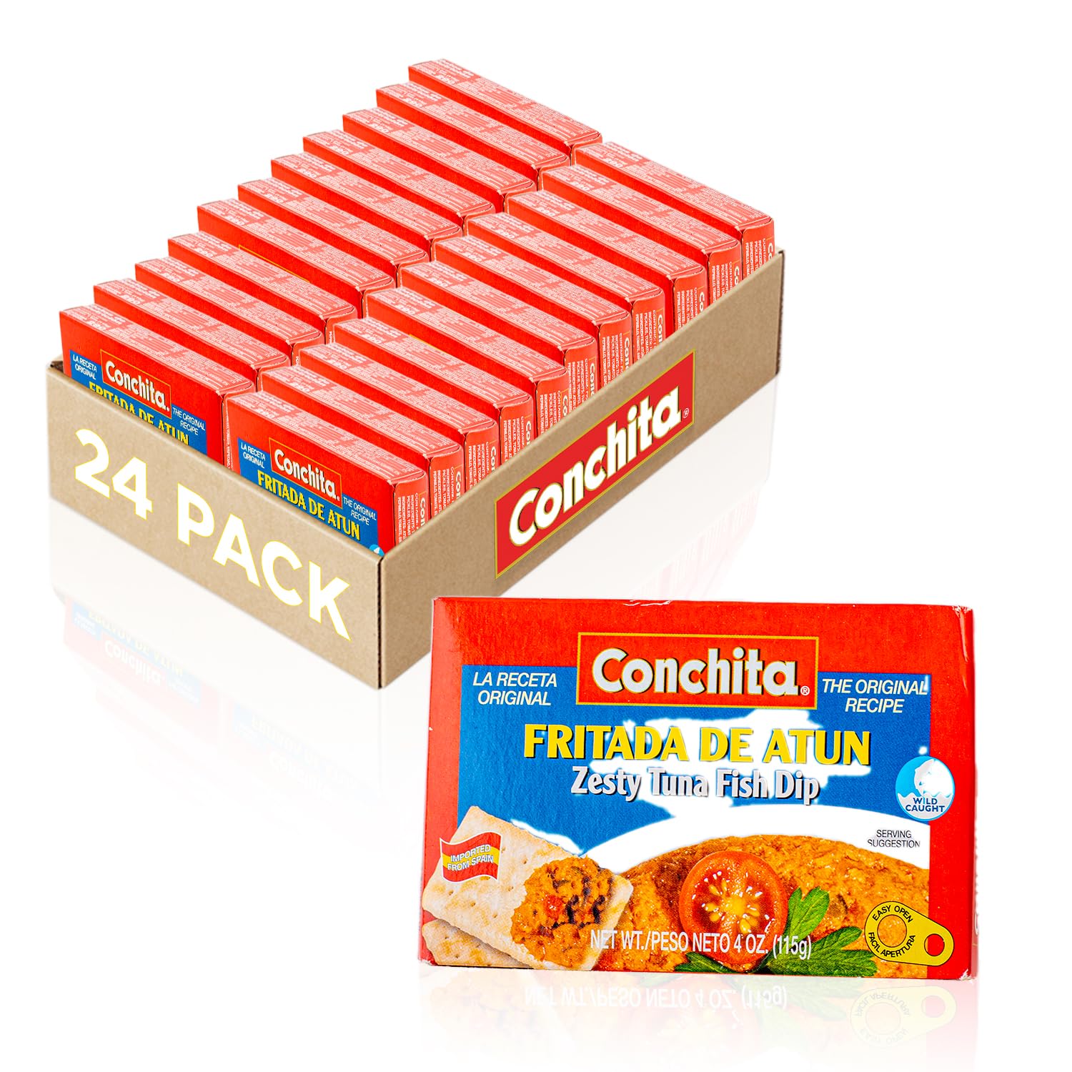 Conchita Zesty Tuna Fish Dip, 4 oz - Bold Seafood Flavor, Ideal for Crackers, Breads, and Veggies (Pack of 25)