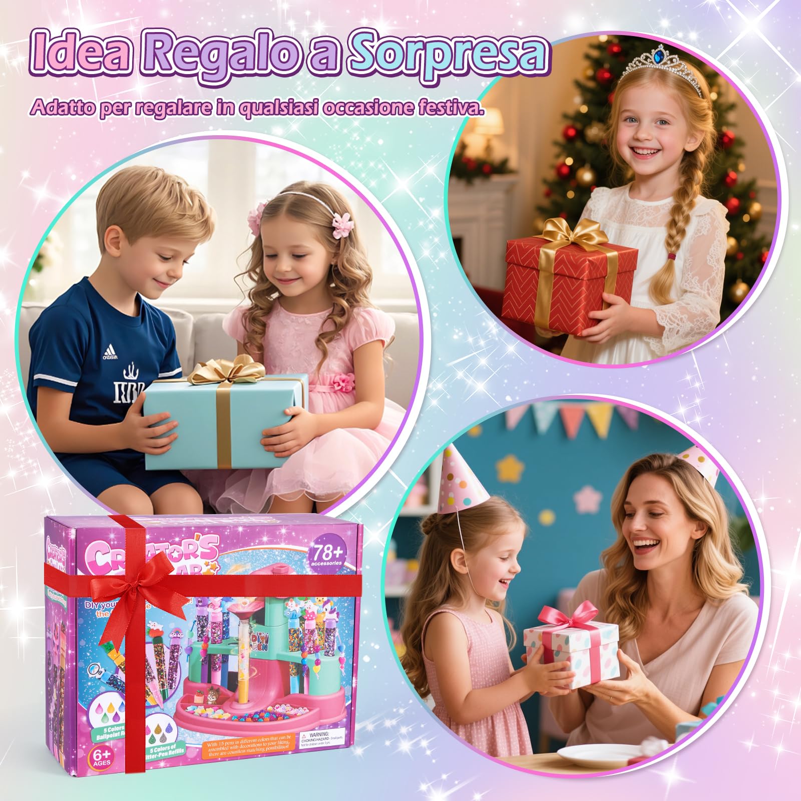Kazzley 78+ PCS Fabbrica di Penne a Forma di Casa, Arti e Mestieri per Ragazze 6 7 8 9 10 12 anni, Kit di Creazione di Penne Personalizzabili, Giocattoli Regalo per Bambini e Ragazze in Comunione e