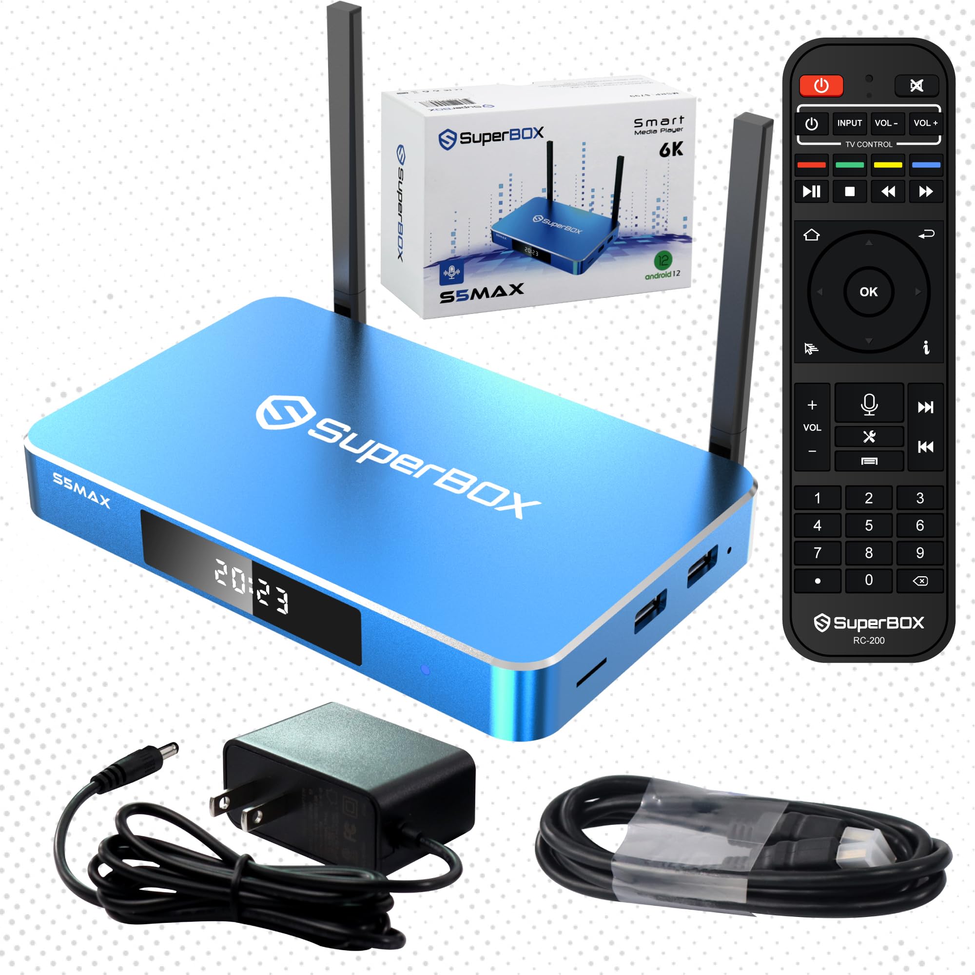 Latest S-5 P-ro TV Box 2024 Fully,Smart Box for TV L-oaded,4G+64G S-5ma-x E-lite Ultra,Premium Newest Edition,Super Smooth&Stable Bundle TV Box with Voice Remote,6K HDMI,2T2R Dual Band Wifi,Easy Setup