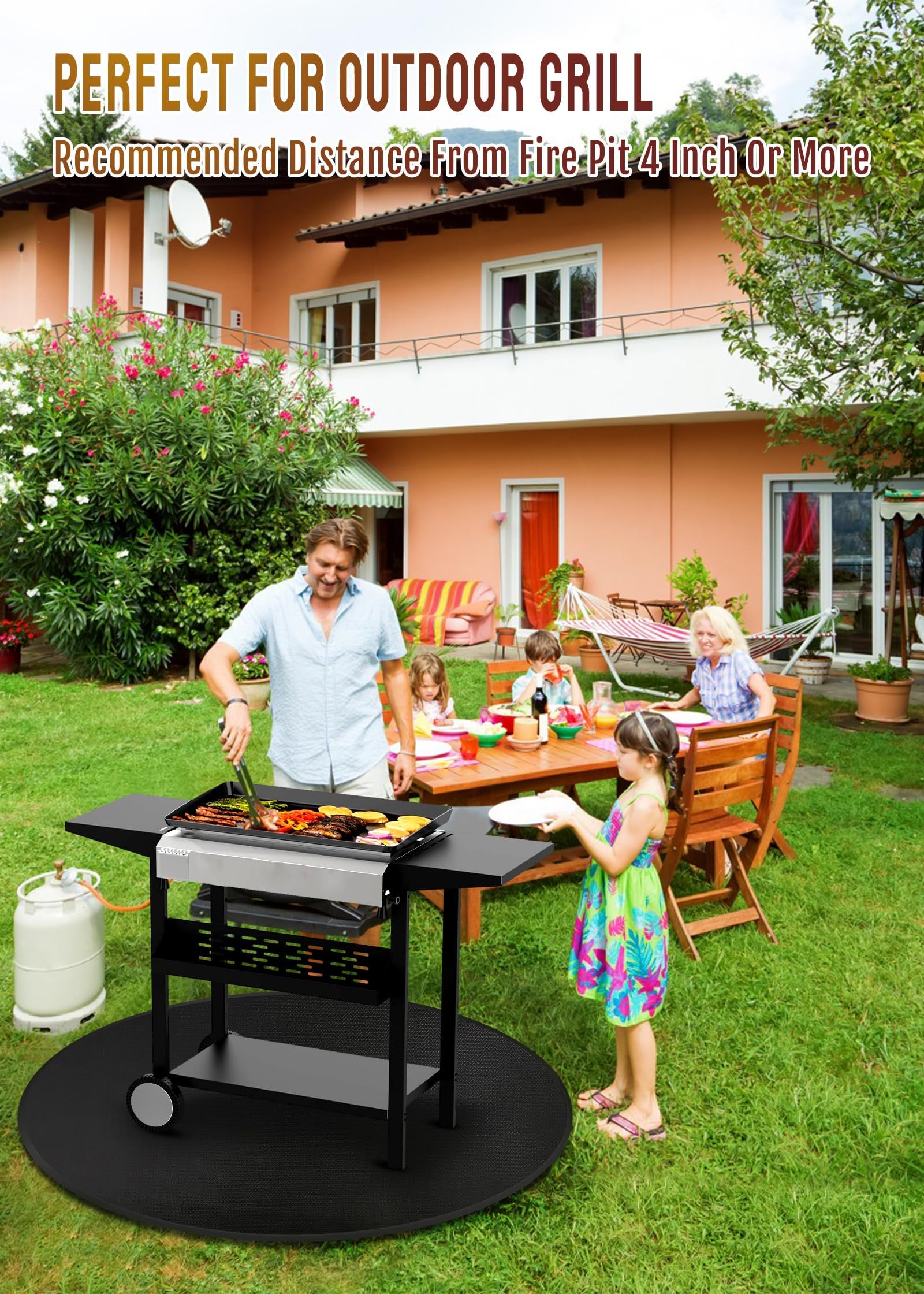 Large reusable brazier mat/fireproof mat/ash mat/protective and terrace mat/122cm circular carpet for terraces - Image 2
