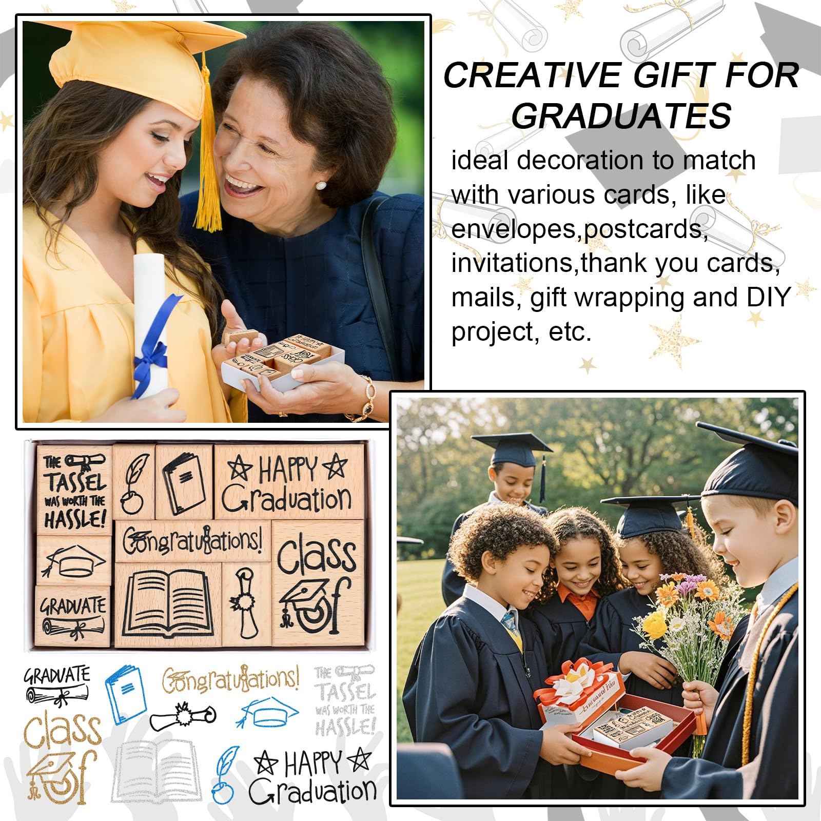 Snapklik.com : Sinload 10 Pcs Graduation Stamps For Card Making 10 ...