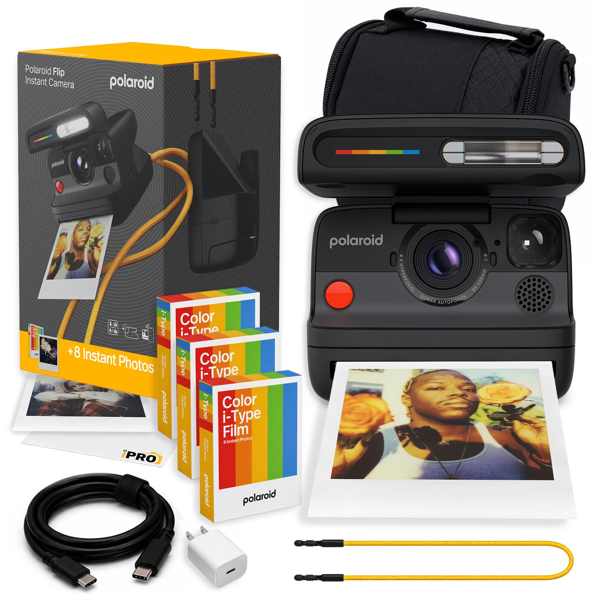 Polaroid Flip Instant Camera in Black + Film (24 Exposures) Bundle | Polaroid Camera with Film, Sonar Autofocus, 4-Lens System, Ideal for Travel, Parties & Instant Photography-picture-20