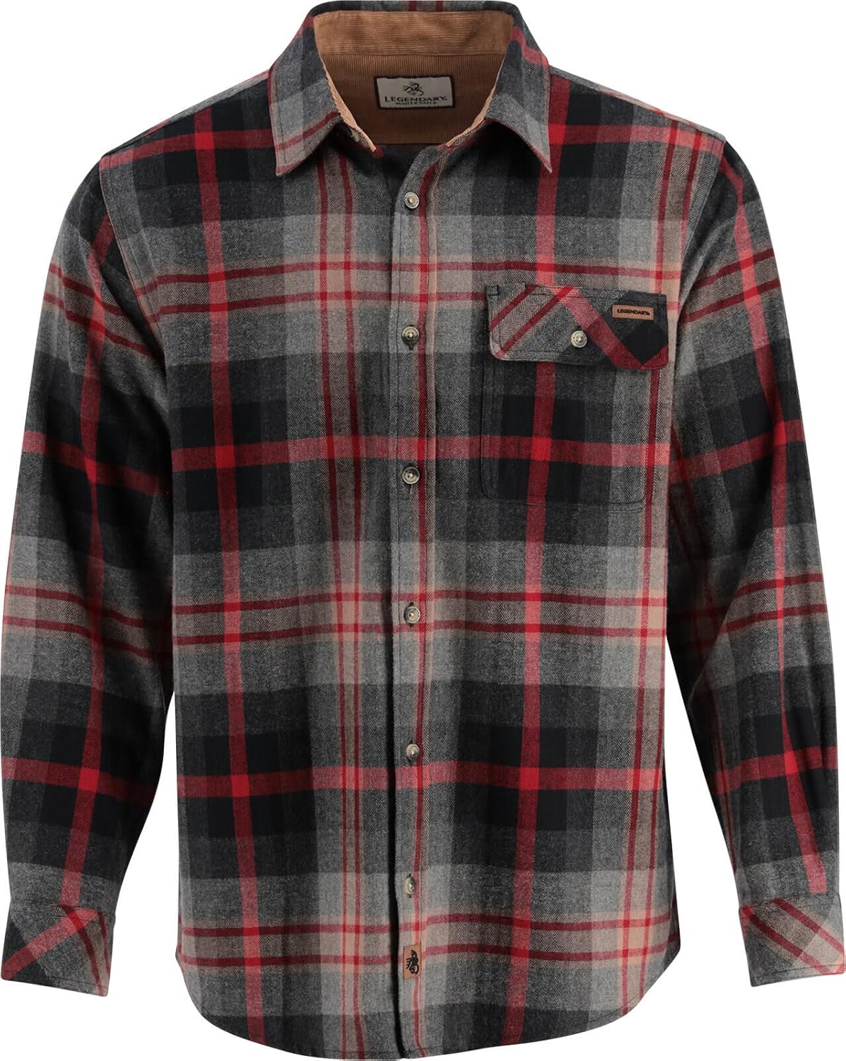 Legendary Whitetails Mens Long Sleeve Button Down 100% Cotton Flannel Shirt