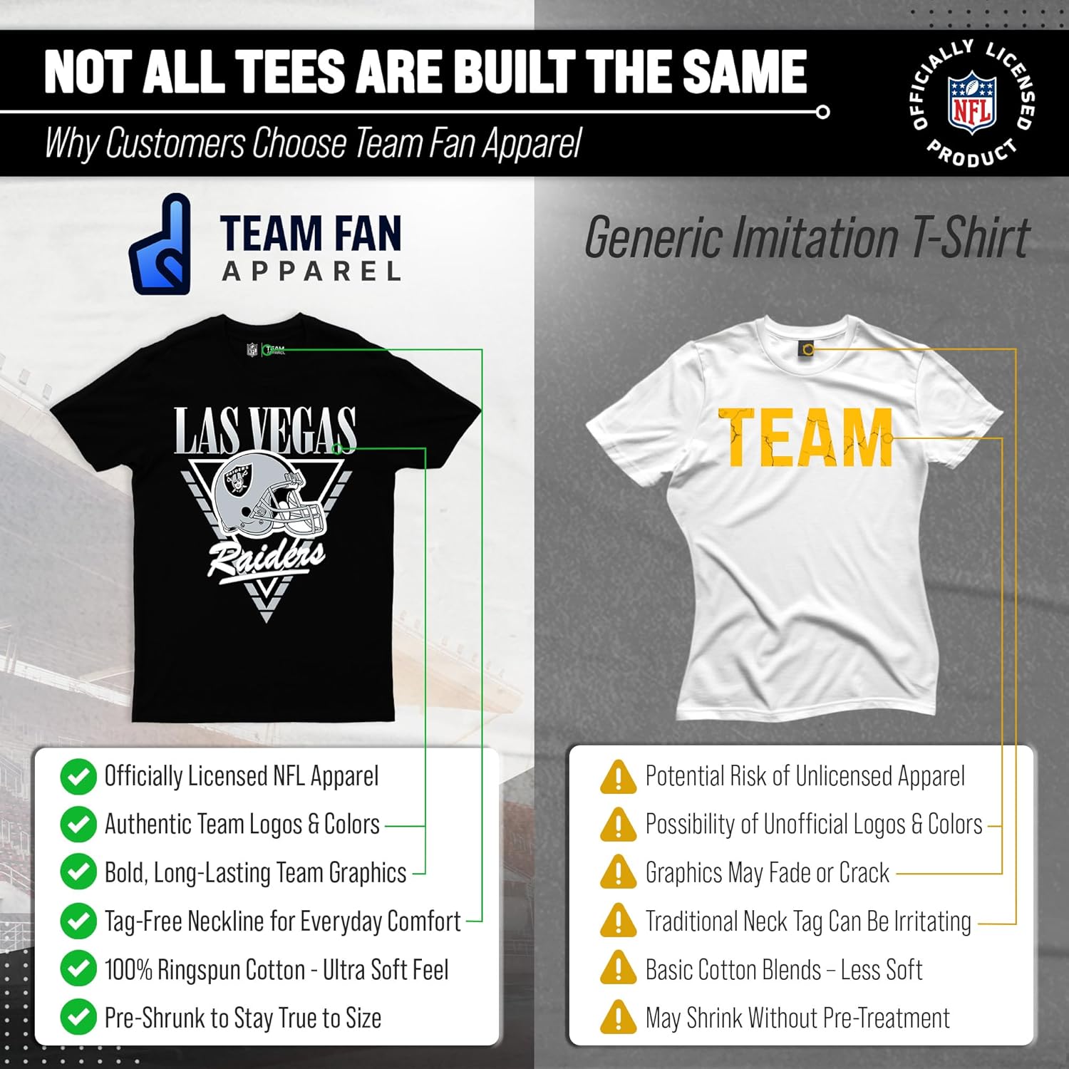 Team Fan Apparel NFL Adult Retro Triangle Unisex T-Shirt, Tag-Less Comfortable Football Apparel, Officially Licensed - Image 2