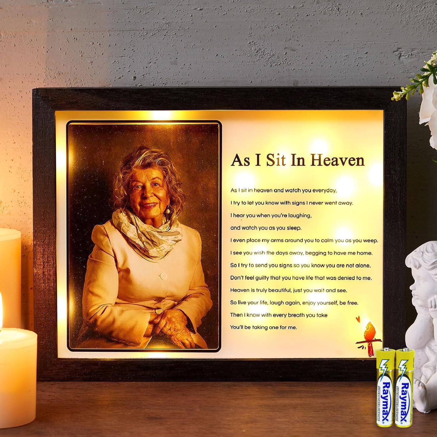 Snapklik.com : WOODEXPE Sympathy Gift 8" X 10" LED Memorial Shadow Box ...