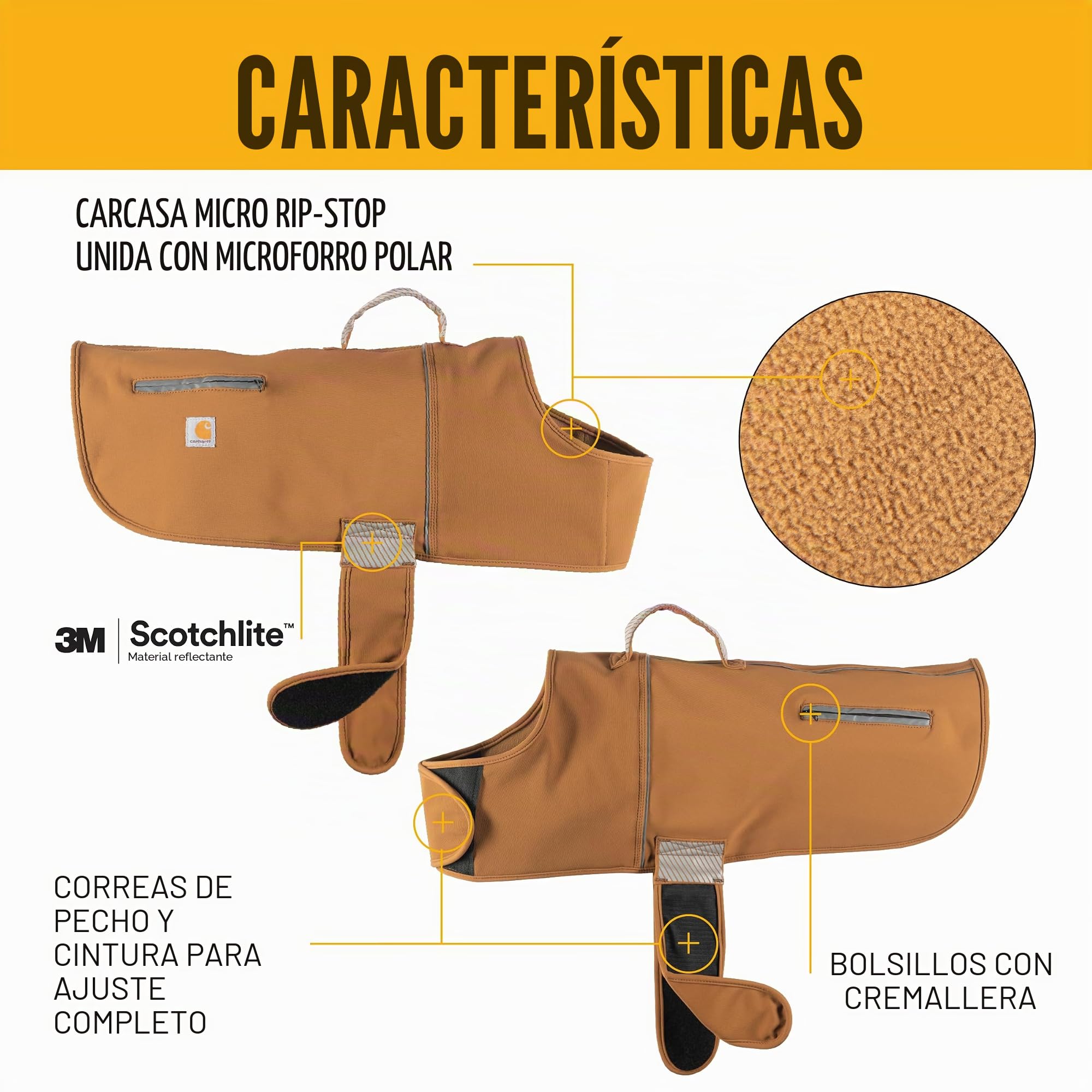 Carhartt Quick Duck Jac, Chaleco para Perro, Lona Repelente al Agua, Zafiro Oscuro, Grande