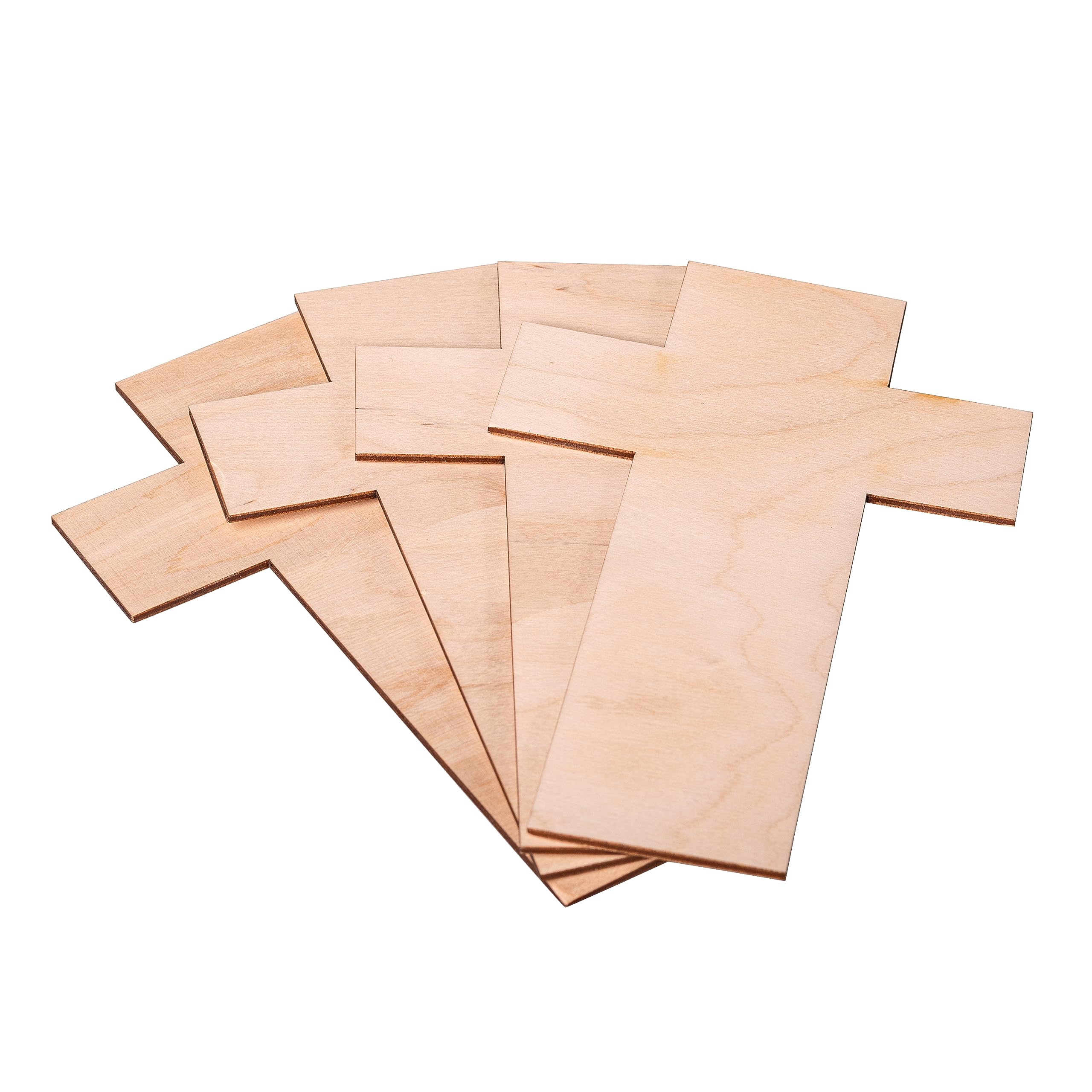 Large Wood Crosses for Crafts, 10 Pack, Unpainted Plywood Arts and Crafts Crucifix, DIY Red Poppy Remembrance Plaque and Memorial Displays, Unfinished Wooden Ornaments 20 x 12.5cm