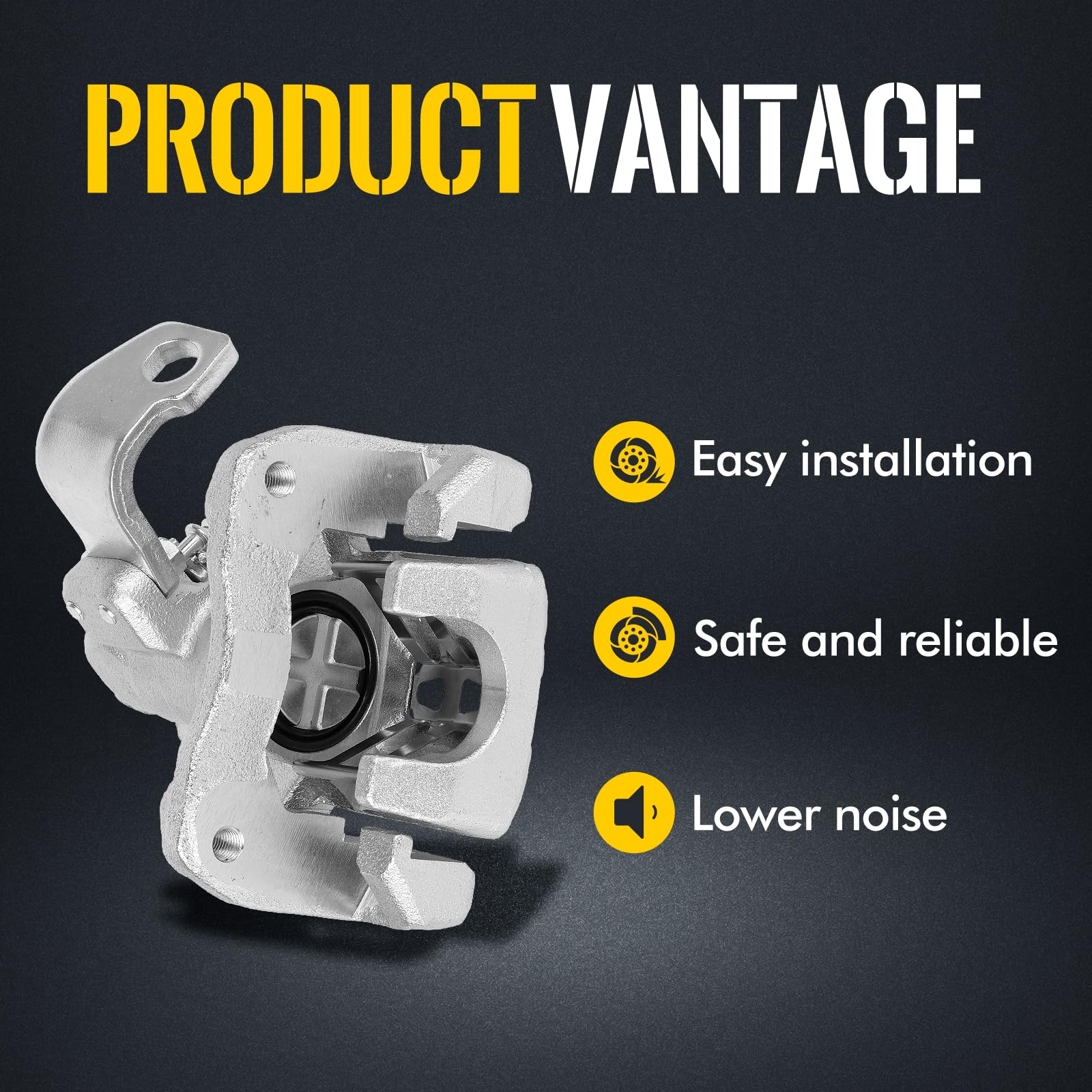 KUSATEC 19B3299 19B3298 Brake Caliper Assembly with Bracket Fit