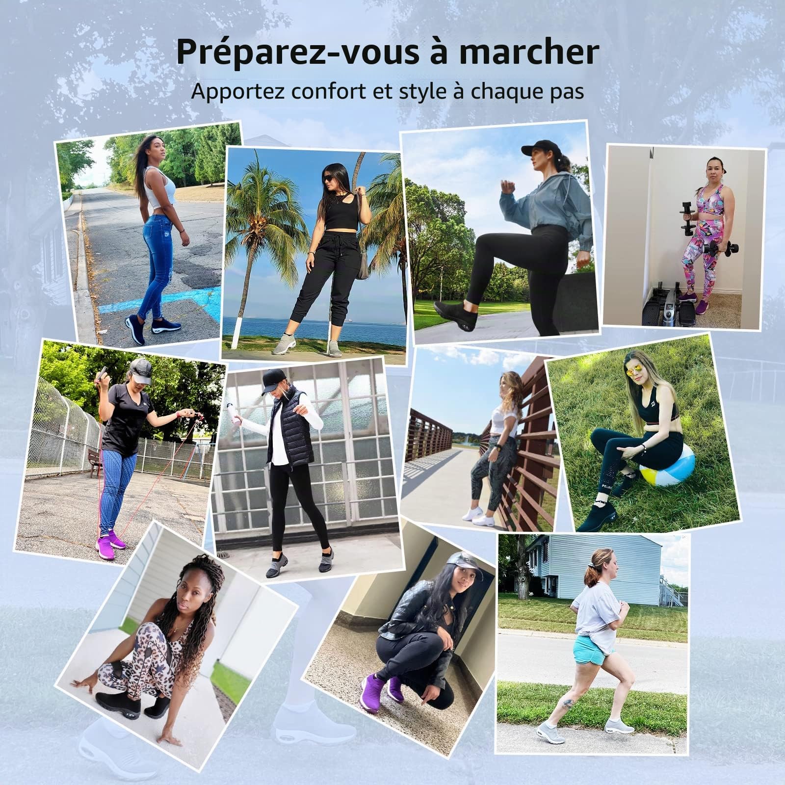 HKR Basket San Lacet Femme Chaussures de Orthopédique Marche Mode et Sport Travail Tennis Confortable Chic Femme Ultra LéGèRe Fitness Campus Slip on Enfiler Sneakers
