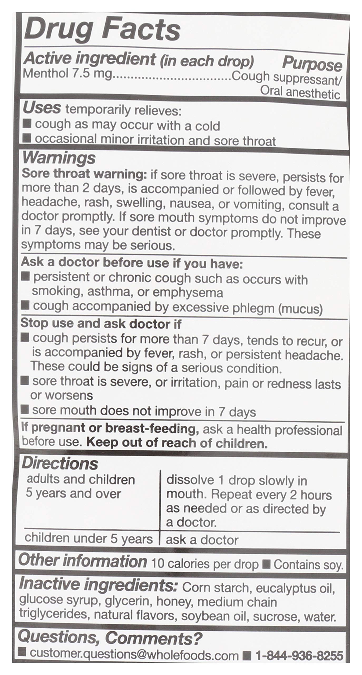 365 by Whole Foods Market, Supplements Cold & Flu, Cough Drops