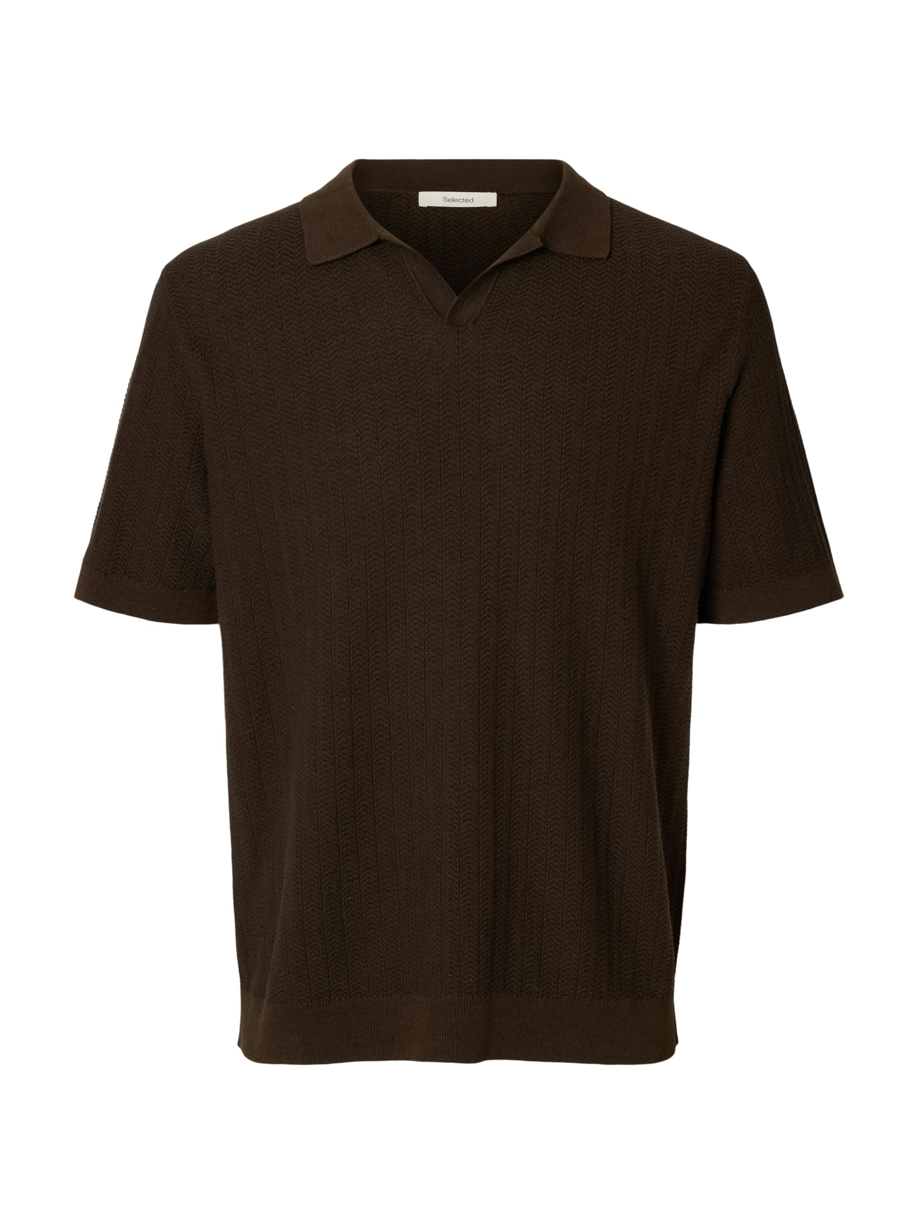SELECTED MEN Slhmattis SS Linen Blend Struc Open Polo Slhmattis SS Linen Blend Struc Open Polo Uomo (Pacco da 1)