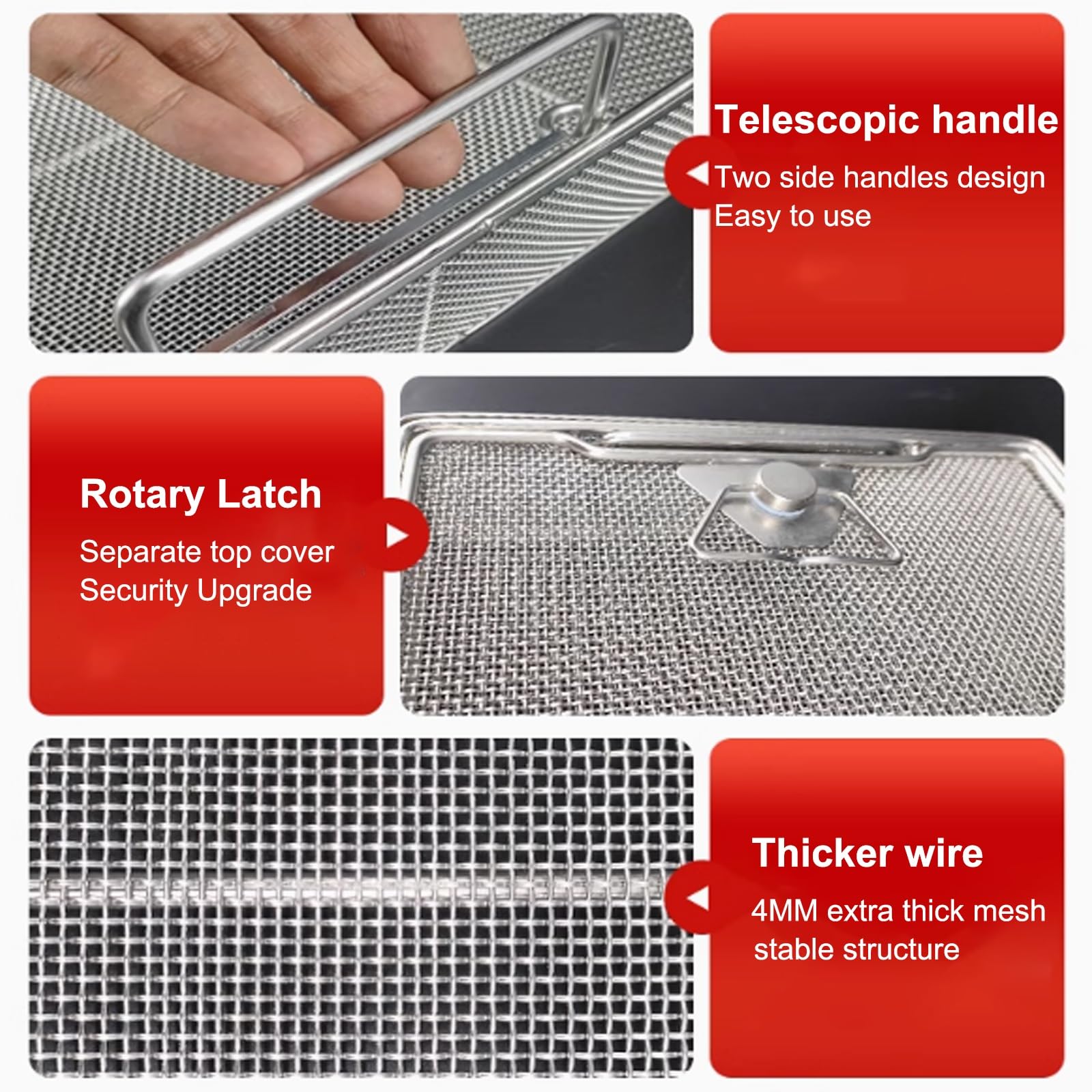 Medizinisches Chirurgisches Tablett, Netzkorb Aus Edelstahl Mit Deckel, Sterilisationskorb Für Chirurgische Instrumente, Maschenweite 4mm/0.16in, Für Operationssaal, Dental(30x20cm/11.8x7.9in)