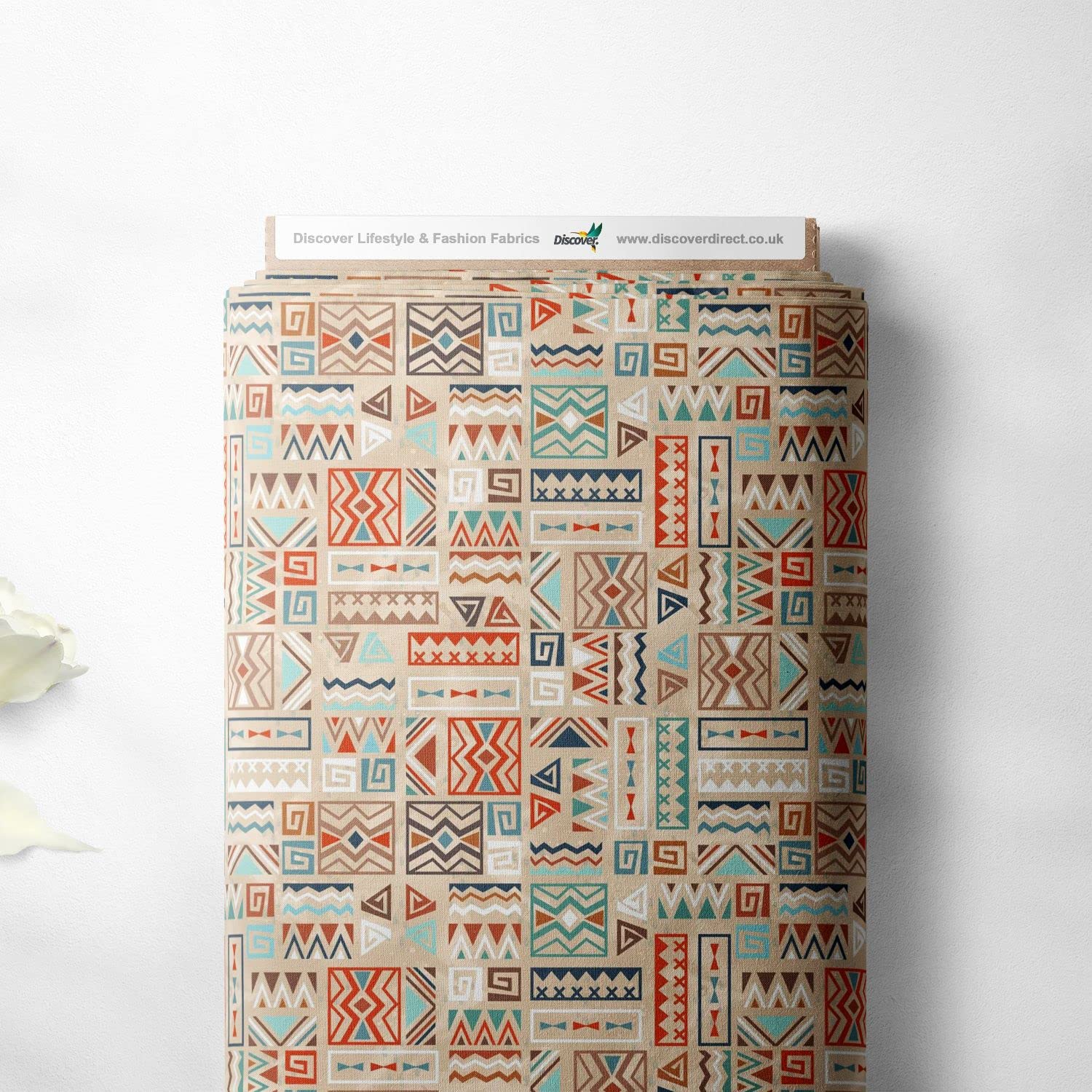 100% Cotton Boho Tribal Design Children Kids Craft Fabric Material | 55'' - 140 cm Wide (Per Metre, Tribal Pink)