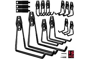 Garage Tool Storage Wall Hook Assortment Set: Heavy Duty Garage Storage Hanger