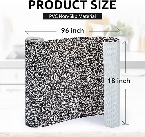 Miniatura 3 de Revestimiento de estante de 12 x 120 pulgadas con tijeras y cinta métrica para armarios de cocina, forro de cajón de PVC para tocador de baño,