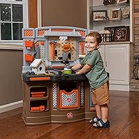 Vista 7 de Step2 Big Builders Pro Workshop para niños, banco de herramientas para interiores y exteriores, juego interactivo con sonidos, incluye kit