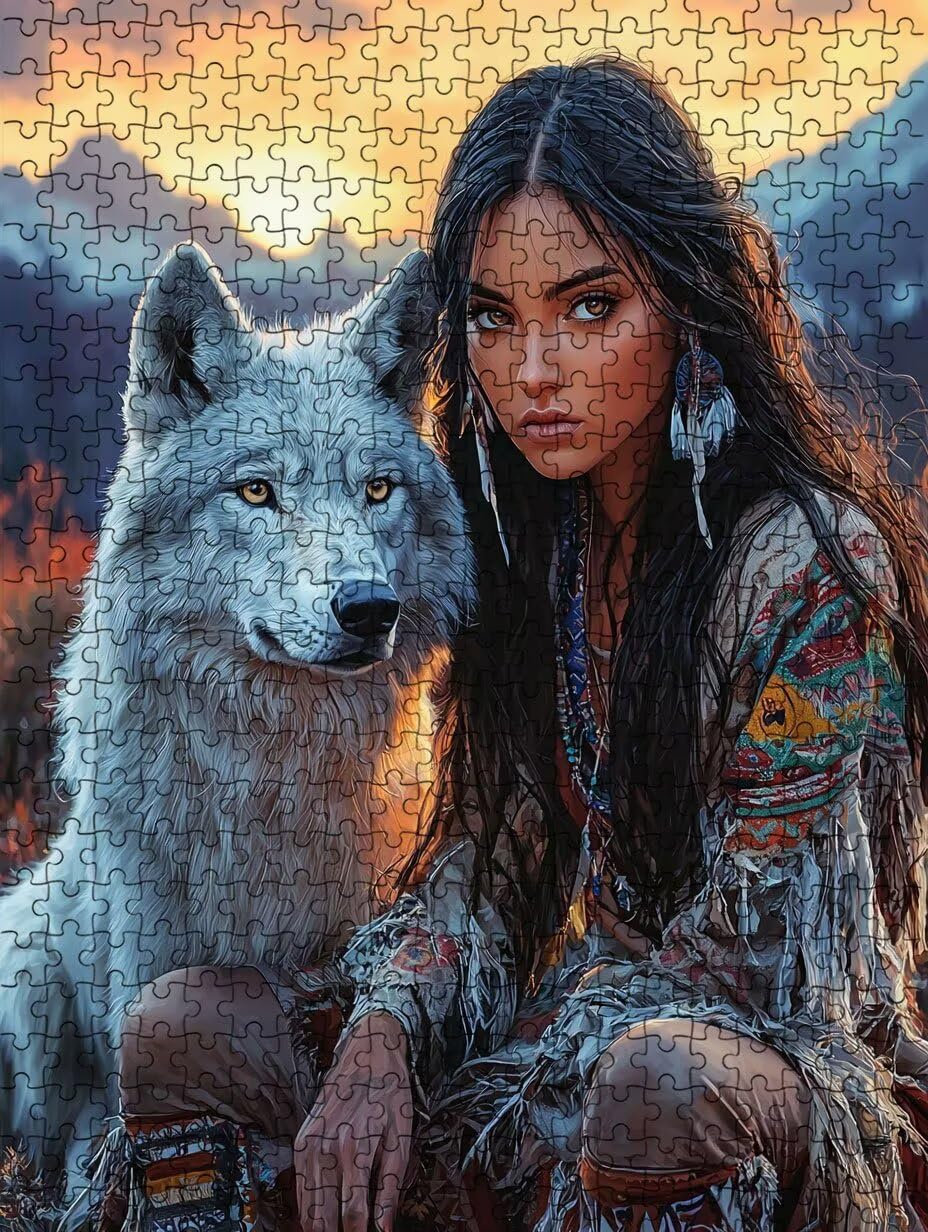 Puzzle 6000 Pezzi, Donna Lupo 3D Puzzle per Adulti Impegnativo, Educa Puzzles Artistico, Divertente E Stimolante Puzzles Decorativo per La Famiglia, Regalo e Decorazione Pareti DX0YL6-555
