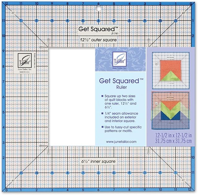 June Tailor 12 1/2-inch Outer and 6 1/2-inch Inner Get Squared Ruler