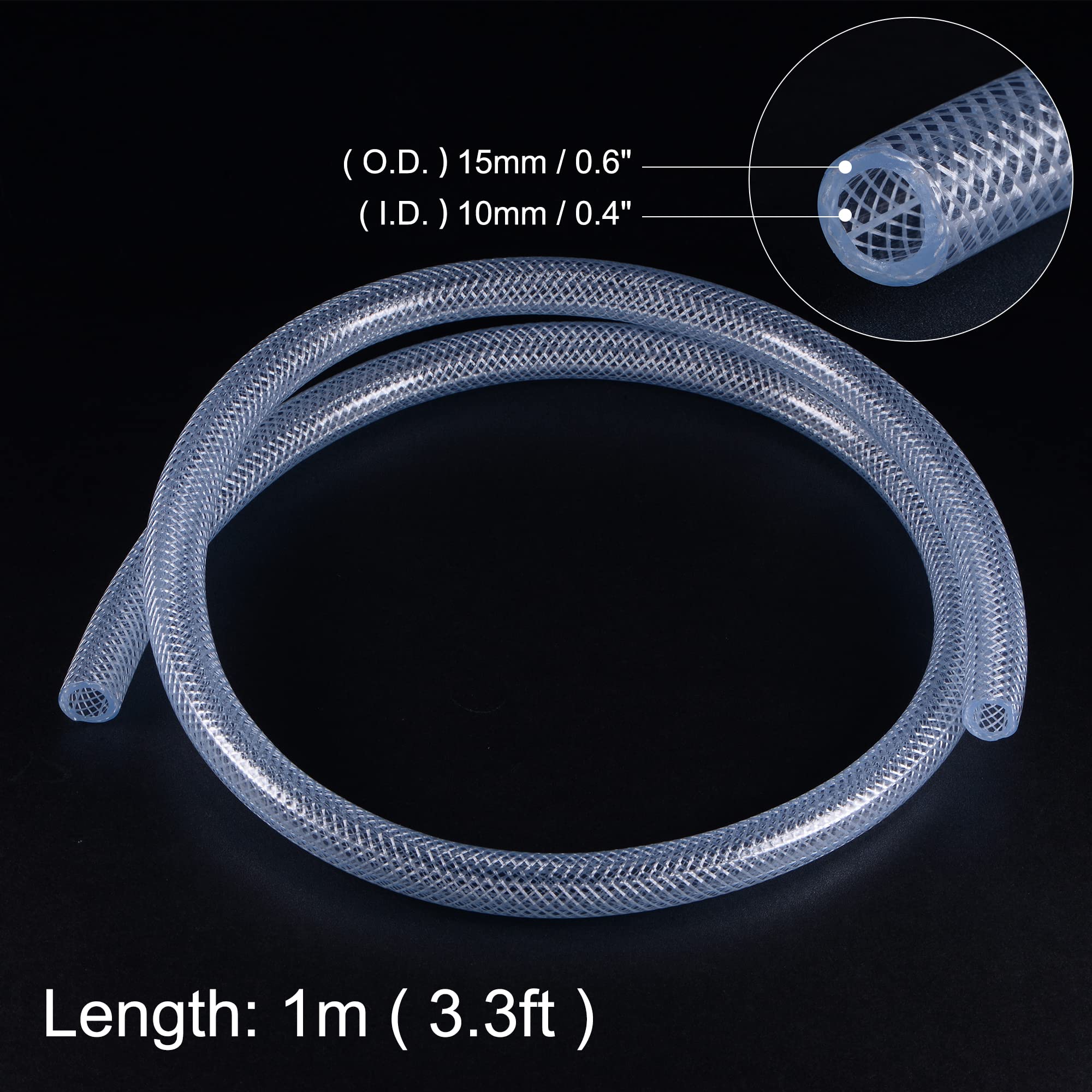 VGEBY Tube PVC Renforcé Tuyau Transparent De Tube Tressé Flexible