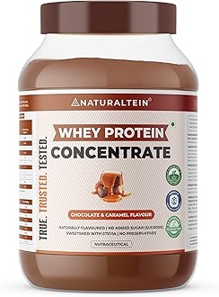 Natural Whey Protein Concentrate 1kg – Chocolate Caramel | No Artificial Sweeteners | Non-GMO | Naturally Flavored | Clean Protein for Muscle Recovery