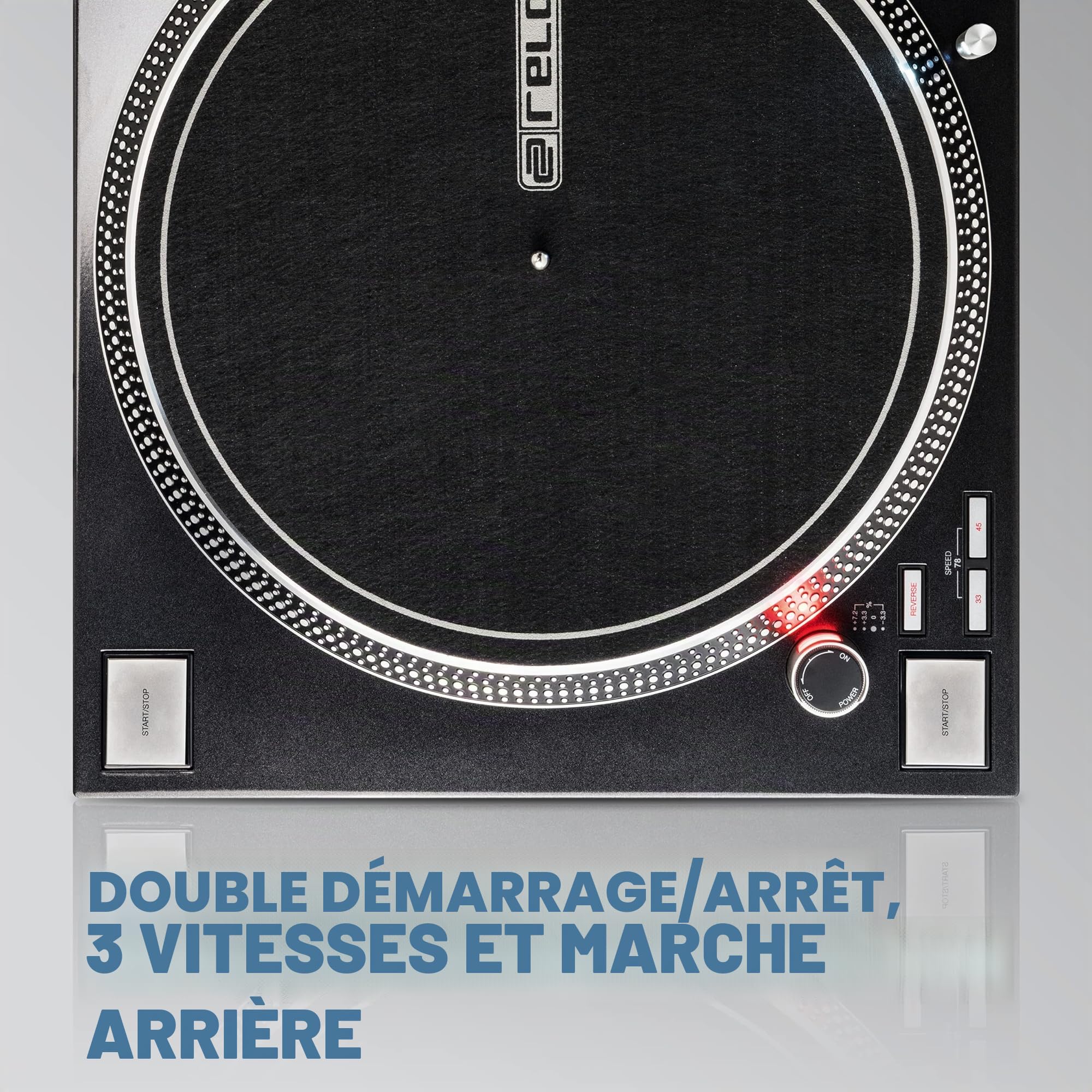 Reloop RP-7000 MK2 - Platine DJ Professionnelle avec entraînement Direct Upper Torque Quartz, Nouvelle Base de Bras de Lecture, réglable en Hauteur statiquement