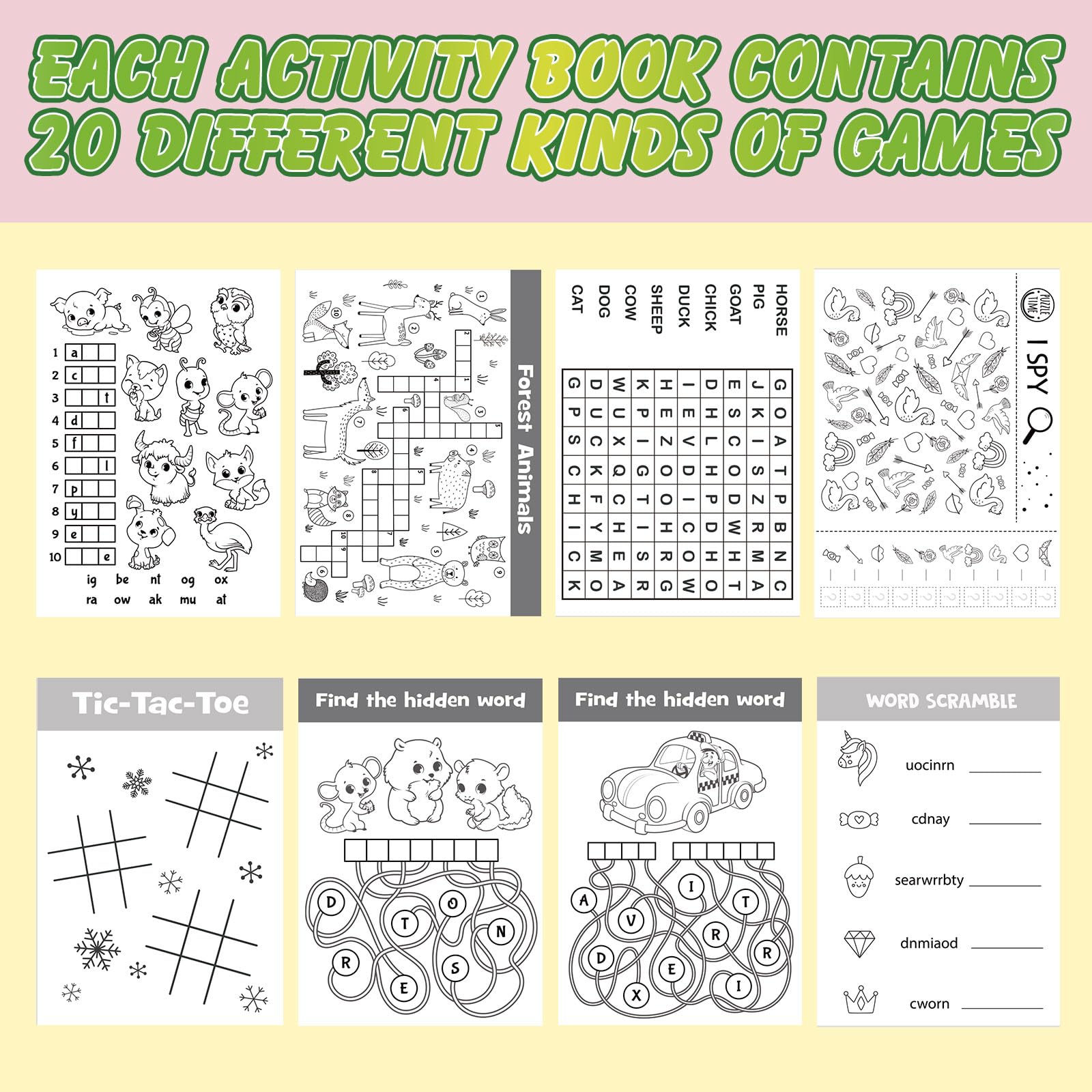 Hungdao 144 Pcs Mini Activity Books for Boys and Girls, Fun and Games, Challenging Activities Include Mazes, Word Scramble and More Bulk Gifts for Students Party Classroom Goodie Bag Stuffers