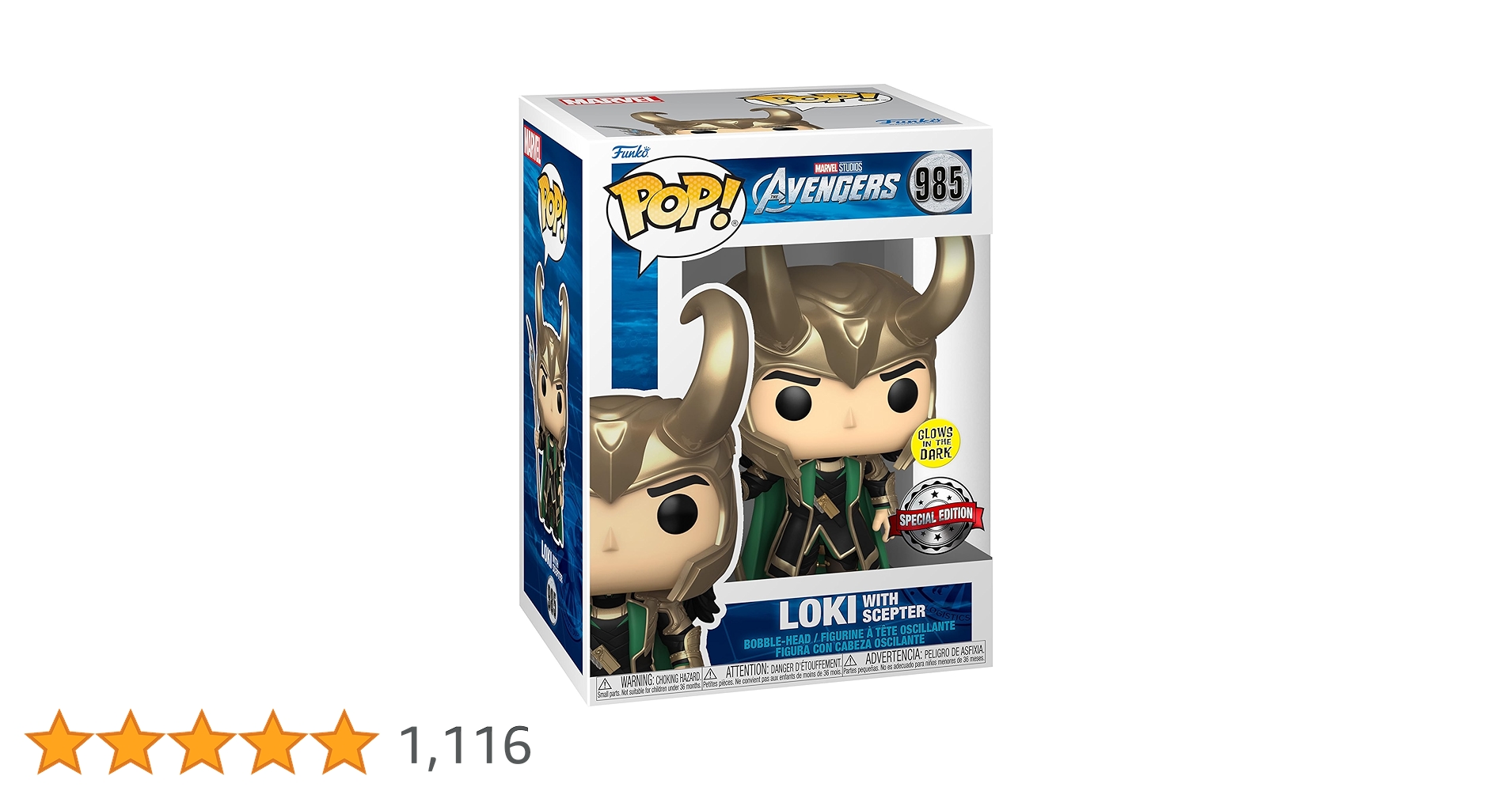 Funko - Pop! Avengers: Loki with Glow in the Dark Scepter Special