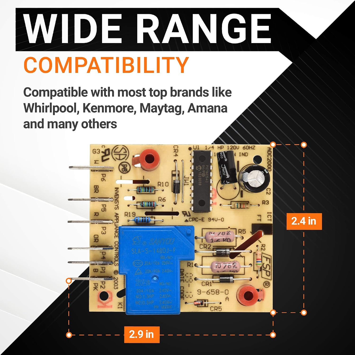 W10352689 Refrigerator Main Control Board 4388931 Adaptive Defrost Board – Compatible with Whirlpool Kenmore Maytag KitchenAid Refrigerators – Replaces W10352689 WPW10352689 AP6020253 PS11753571