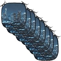 Vista 143 de Lunarable USA Chair Cushion Pad, American Cities Skylines Metropolis Architecture Sketch Style Hand Drawn Art Print, Seat Padding for Kitchen &