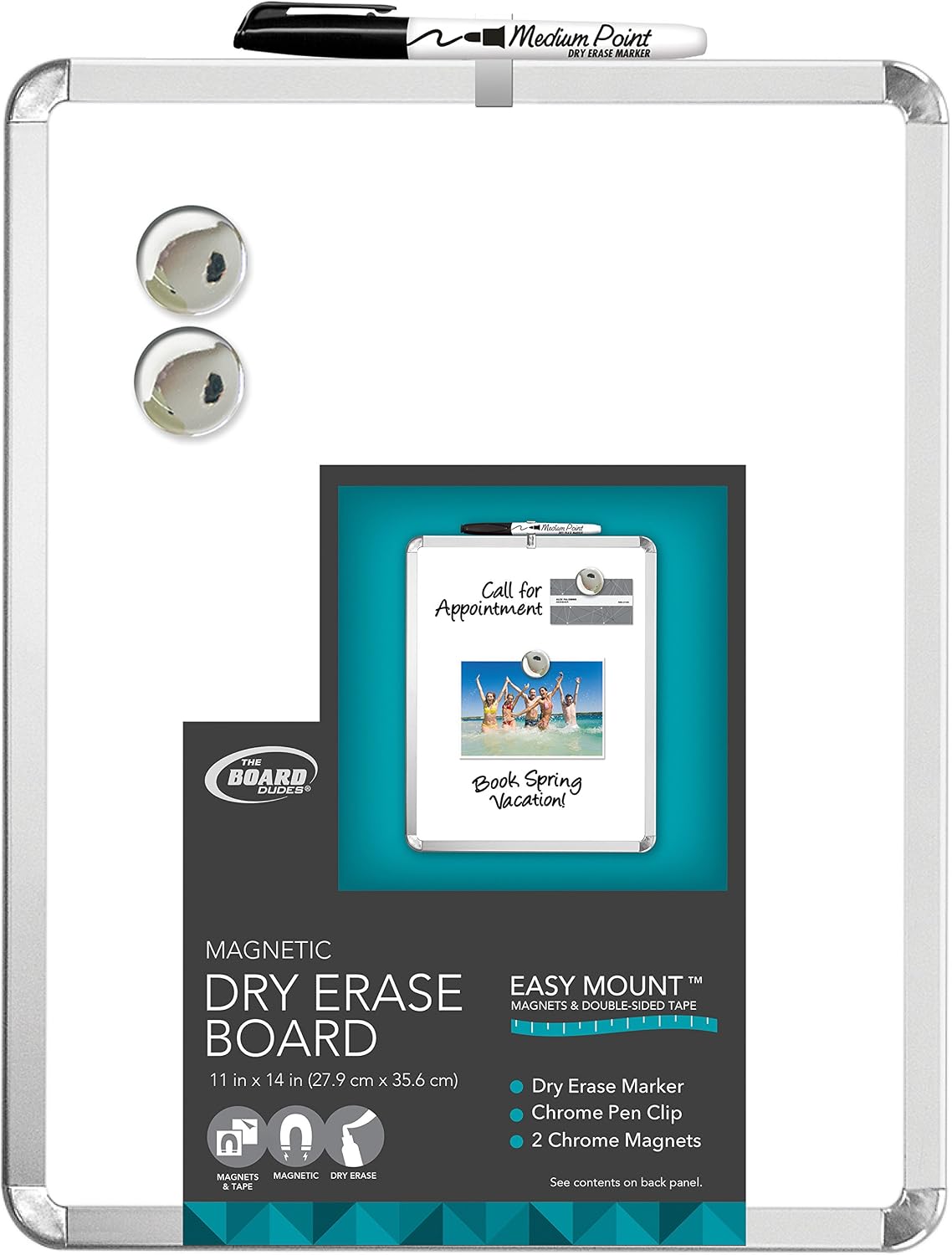 Board Dudes 11" x 14" Metalix Magnetic Dry Erase Board Colors May Vary (CXY22)