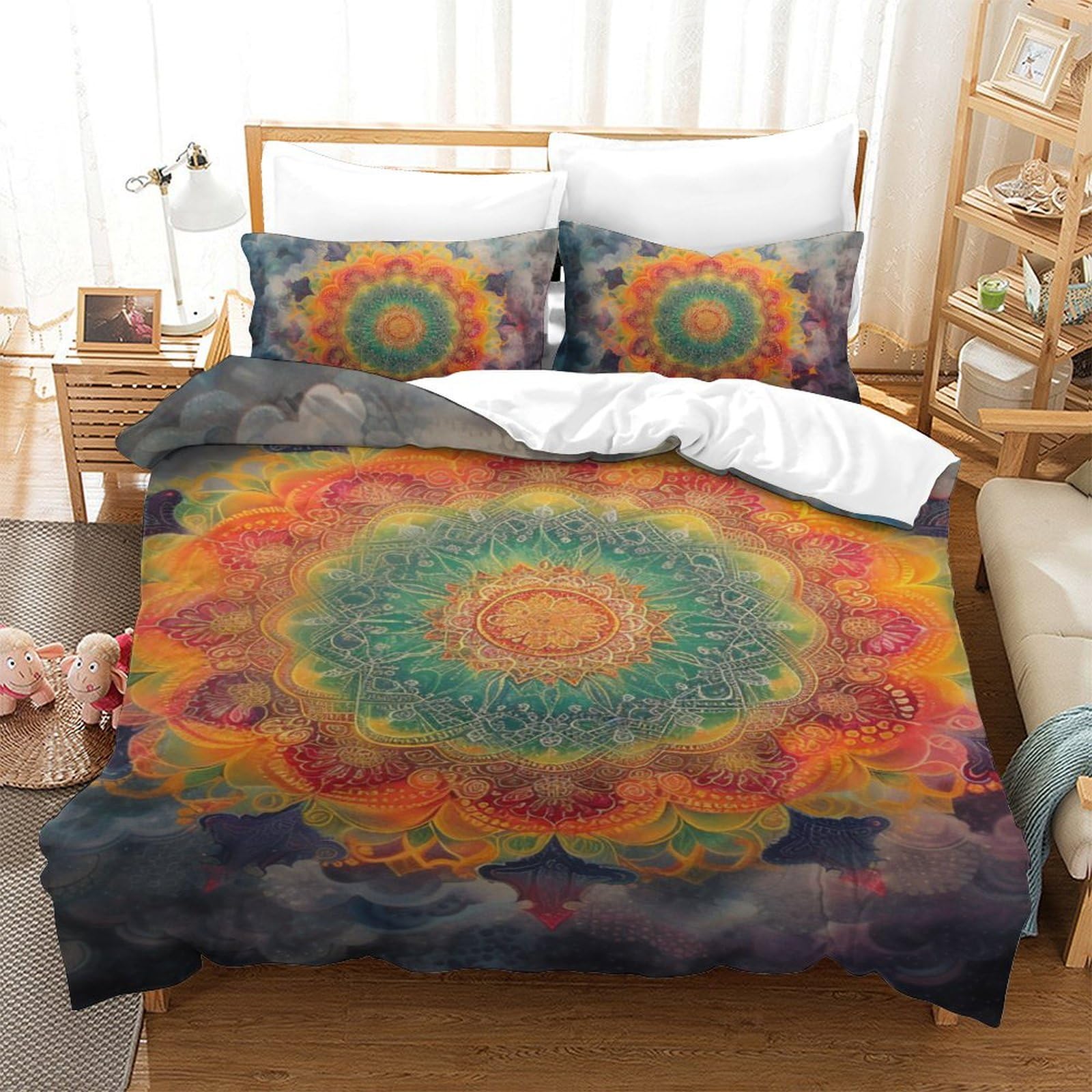 Housse de couette Bohemia imprimé 3D pour une chambre ado style évasion