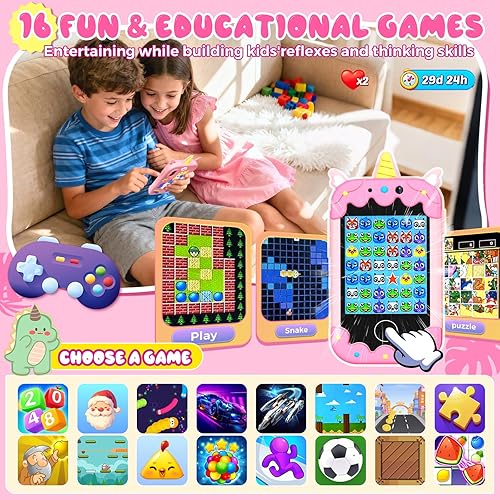 Miniatura 3 de Teléfono inteligente para niños para niñas, pantalla táctil HD de 2.8 pulgadas, teléfono celular de doble cámara para niños, teléfono de juguete de