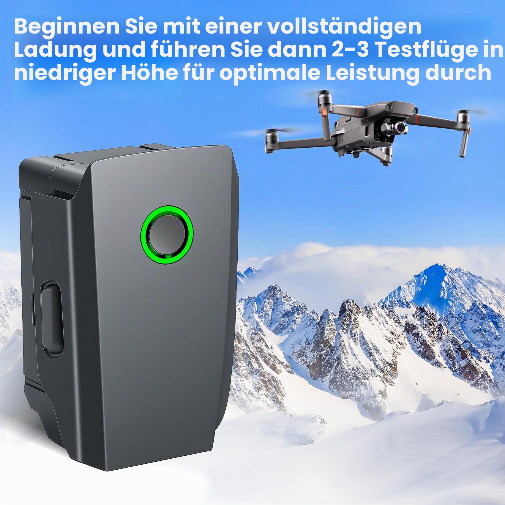 1 Stück 3850mAh Intelligent Flight Mavic 2 Akku, kompatibel mit Mavic 2 Pro, Mavic 2 Zoom, Mavic 2 Enterprise Advanced Drohne, Maximale Flugzeit 30 Minuten