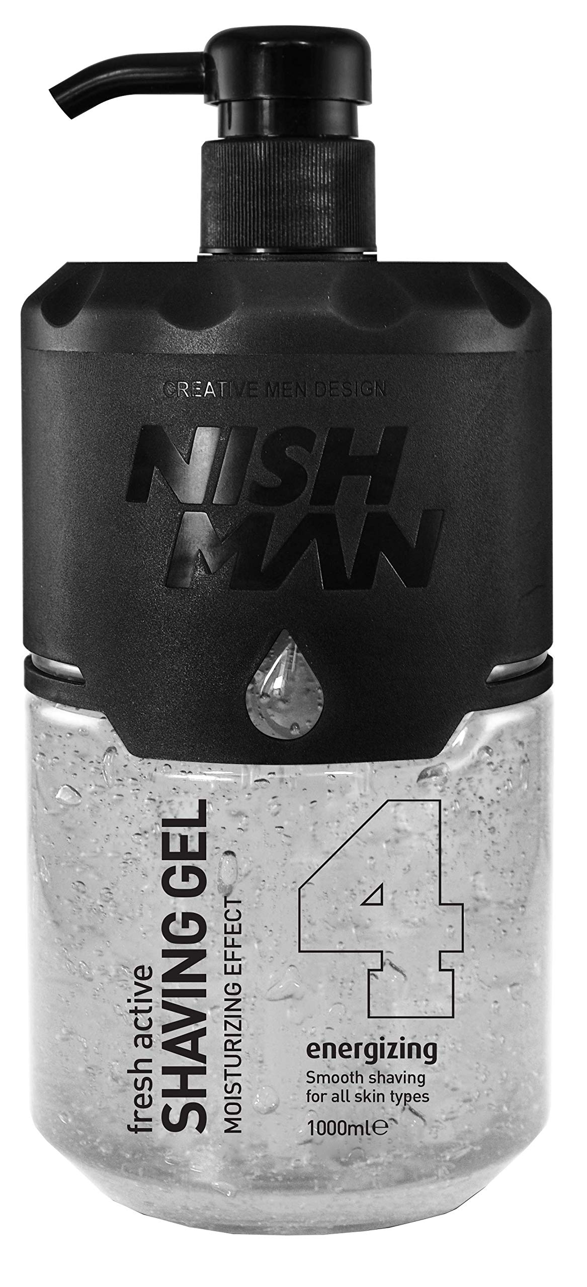 Shaving Gel 04 with Metering Pump for Men, 1000 ml - Fresh Active Easy, Refreshing, Smooth Shave for Skin Types