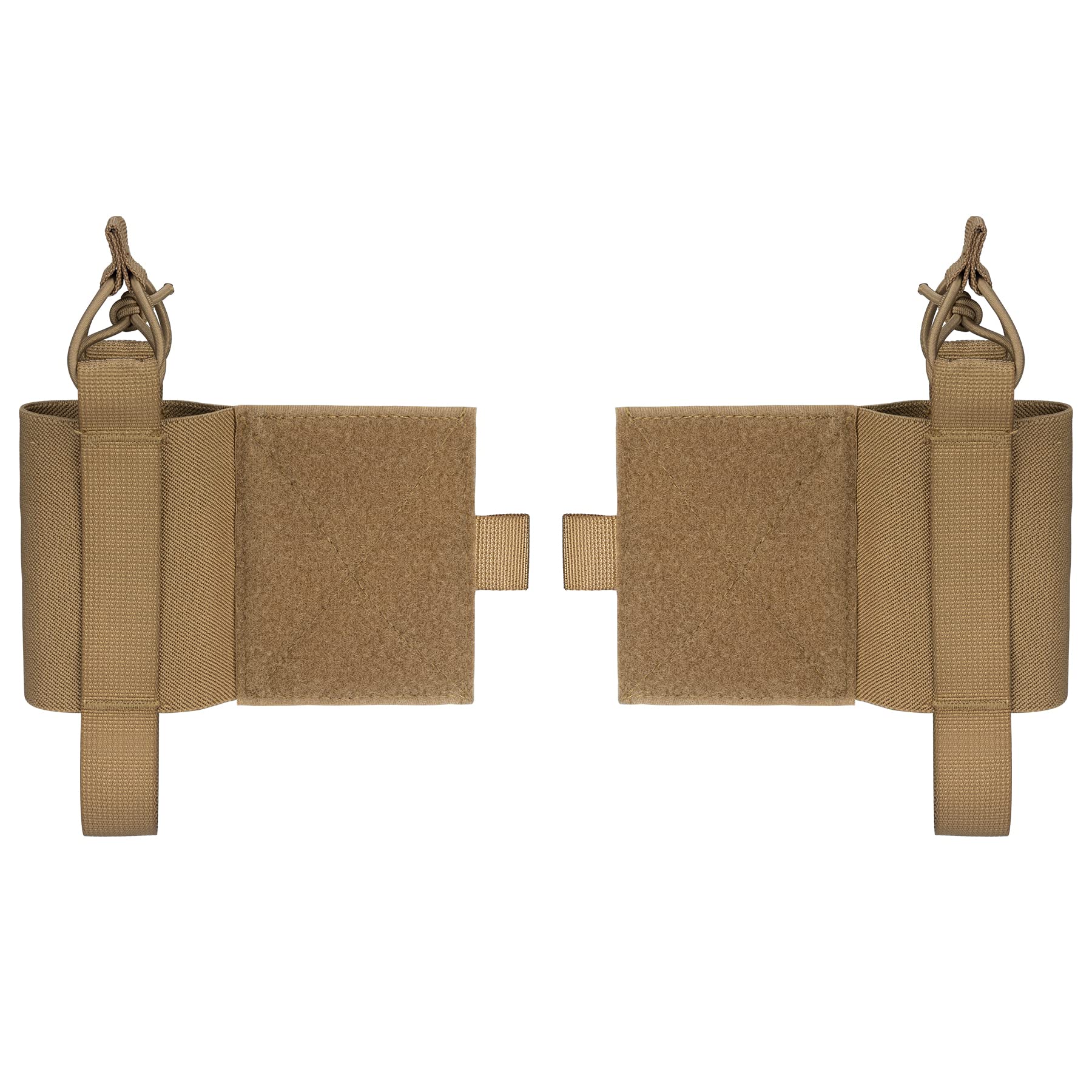 IDOGEAR Tactical Radio Pouch for Tactical Vest Chest Rig Insert Pouches with Hook and Loop Cummerbund Elastic 5.56mm Mag Pouches 2 pcs (Coyote Brown)