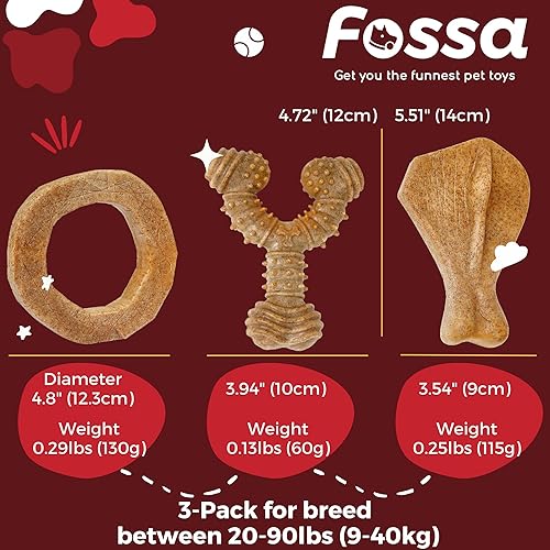 Miniatura 7 de FOSSA Juguetes masticables para perros para masticadores agresivos  Paquete de 3 juguetes para perros para razas medianas y grandes  Juguetes para