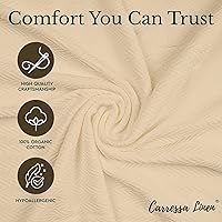 Vista 39 de Carressa Linen Pure Cotton, Luxury Twin Size Soft White Blanket Herringbone Pattern, Lightweight, Soft & Cozy Premium Fall Bed Throw Blanket for All